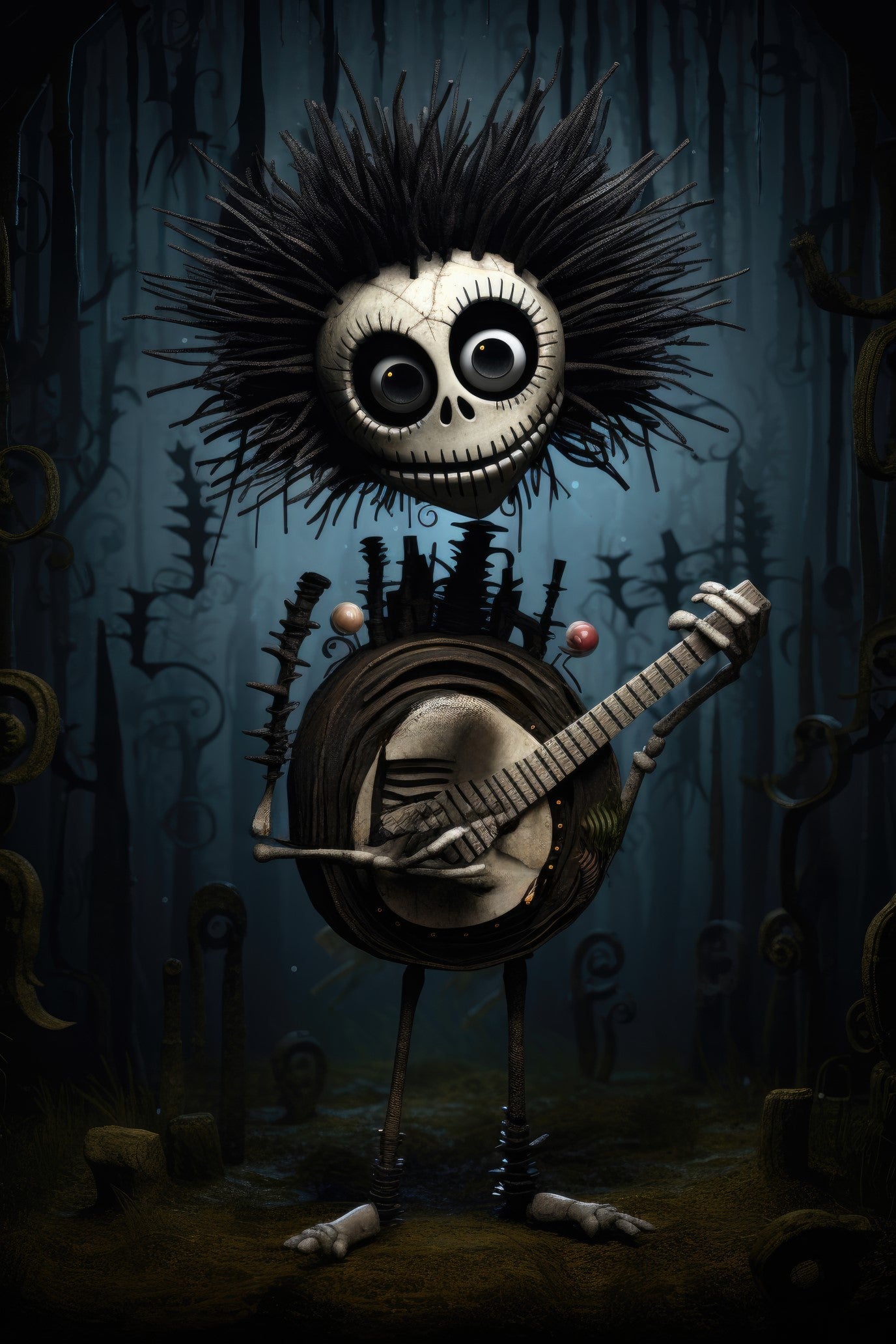 Character with mbira 3 (paitakuva)
