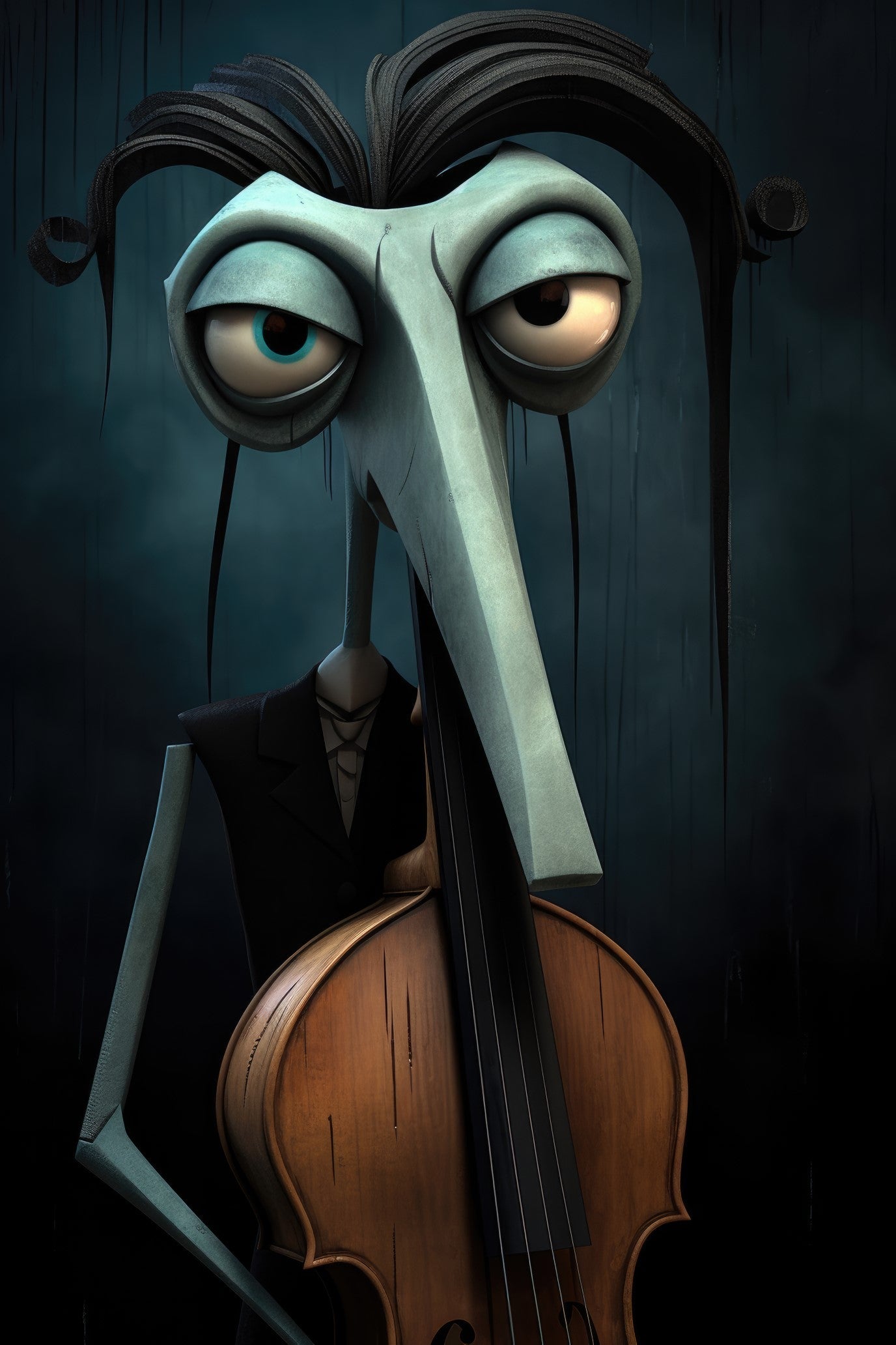 Character with morin khuur horsehead fiddle 2 (paitakuva)