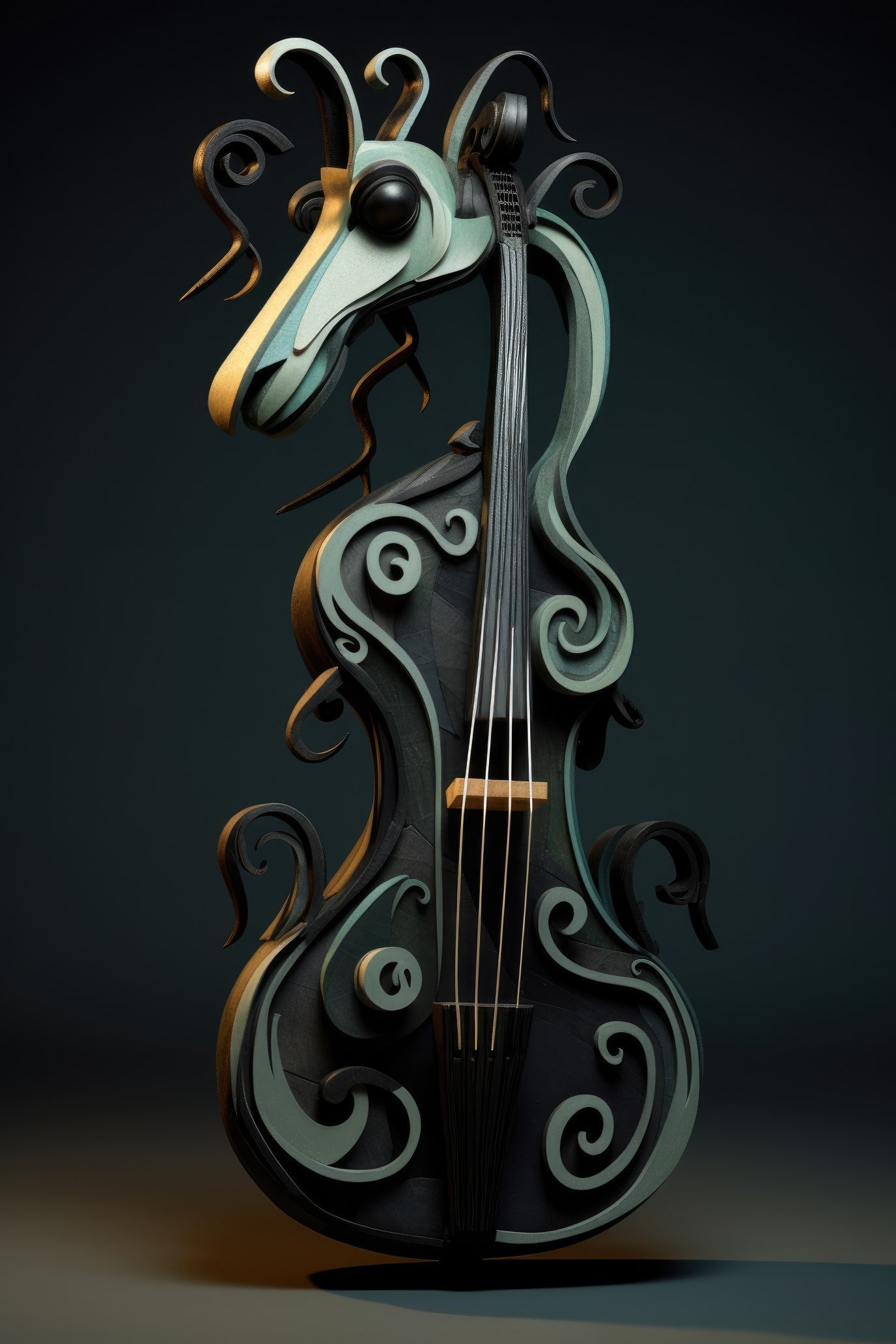 Character with morin khuur horsehead fiddle (paitakuva)