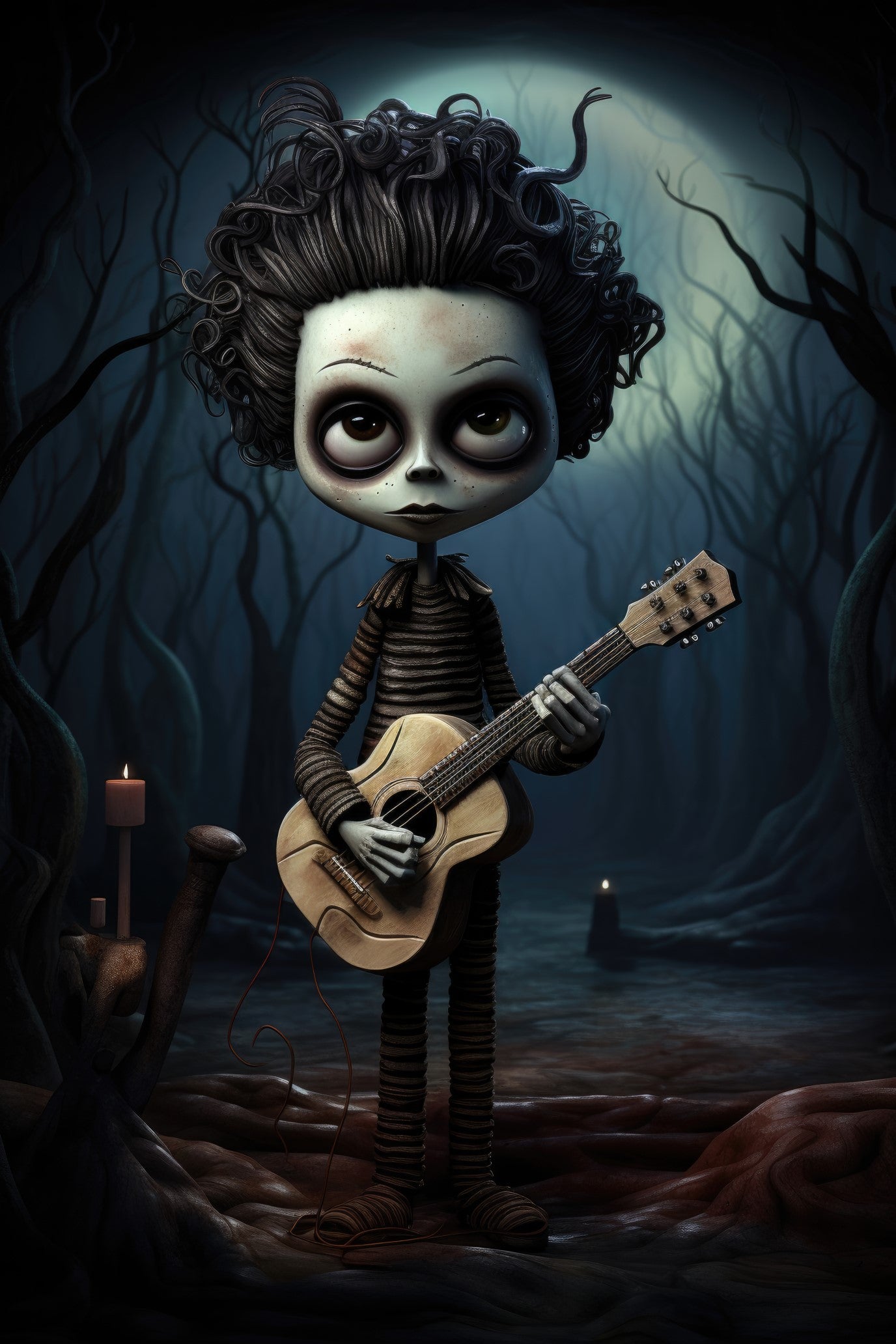 Character with pipa (paitakuva)