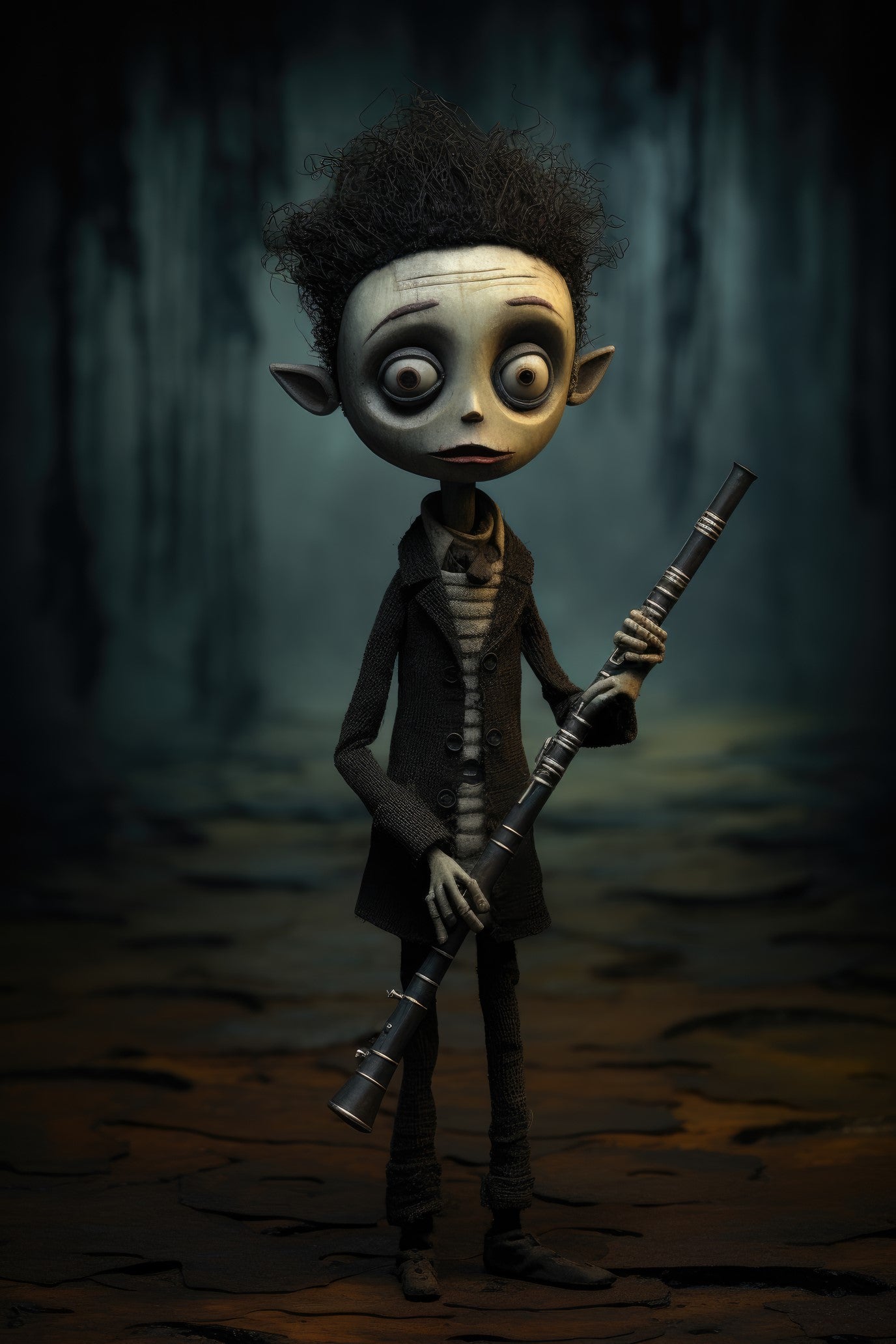 Character with recorder (paitakuva)