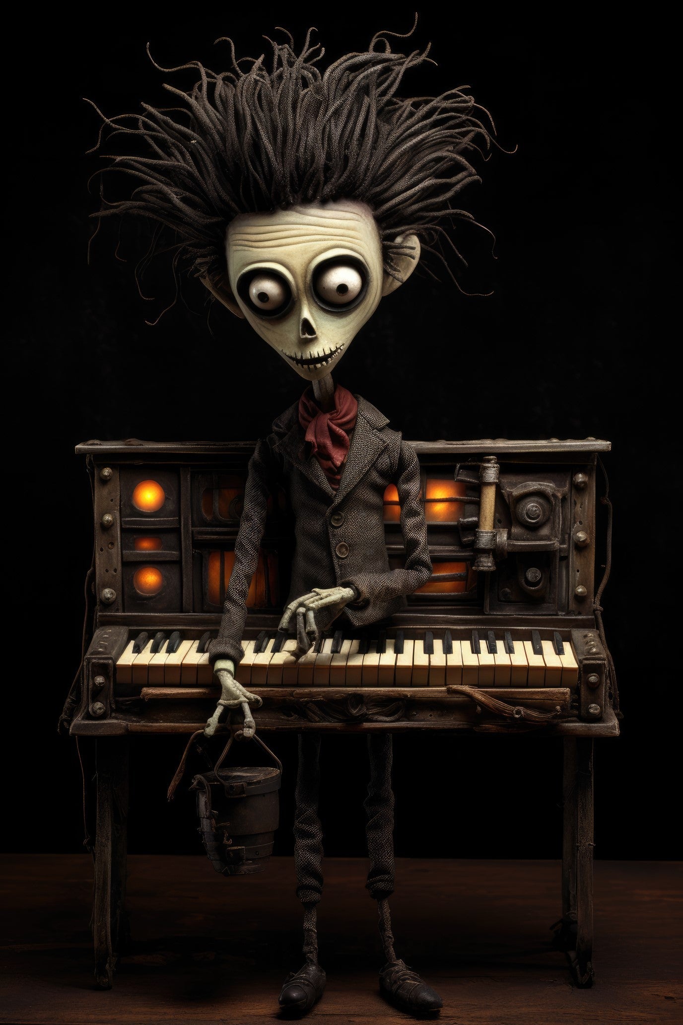 Character with reed organ 1 (paitakuva)
