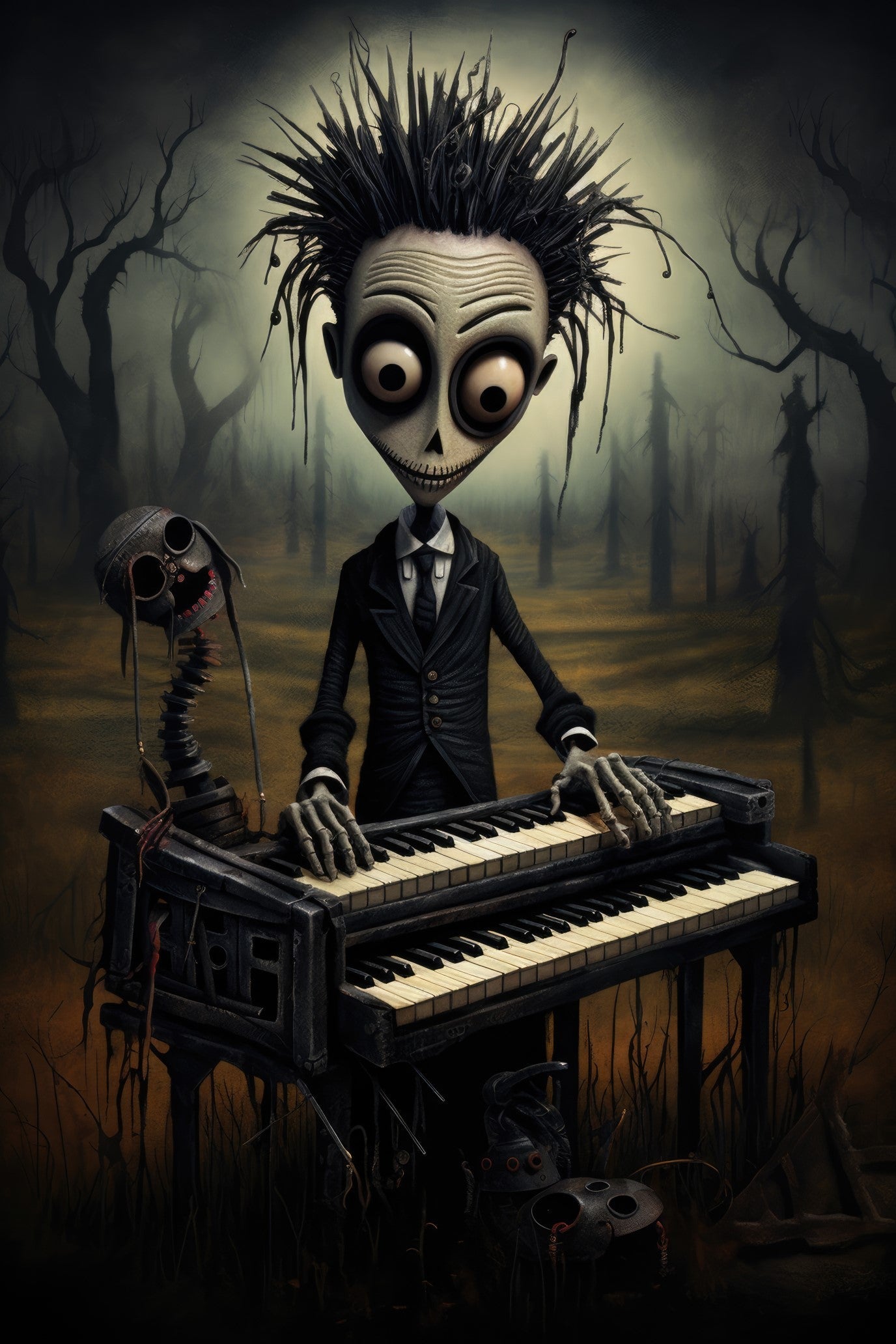 Character with reed organ 2 (paitakuva)