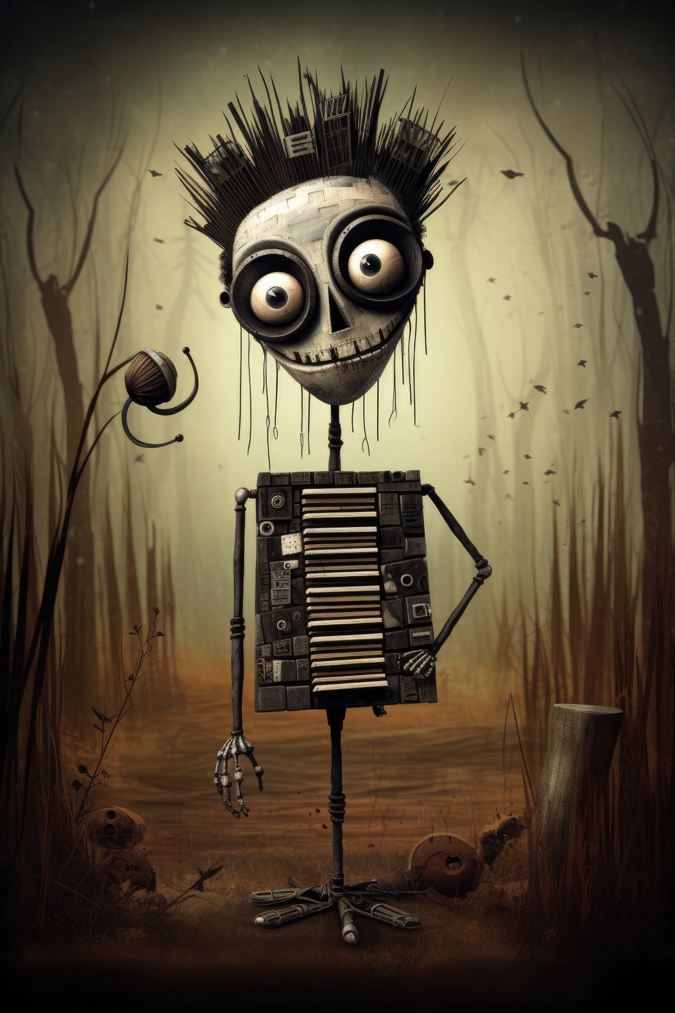 Character with reed organ 3 (paitakuva)