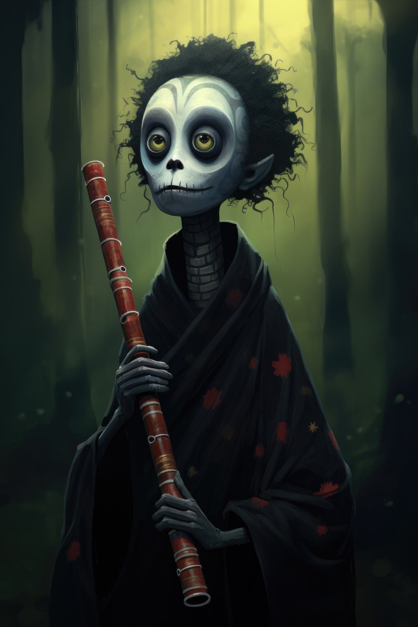 Character with shakuhachi 3 (paitakuva)