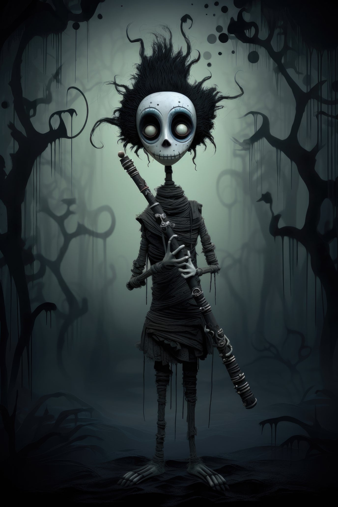 Character with shakuhachi (paitakuva)