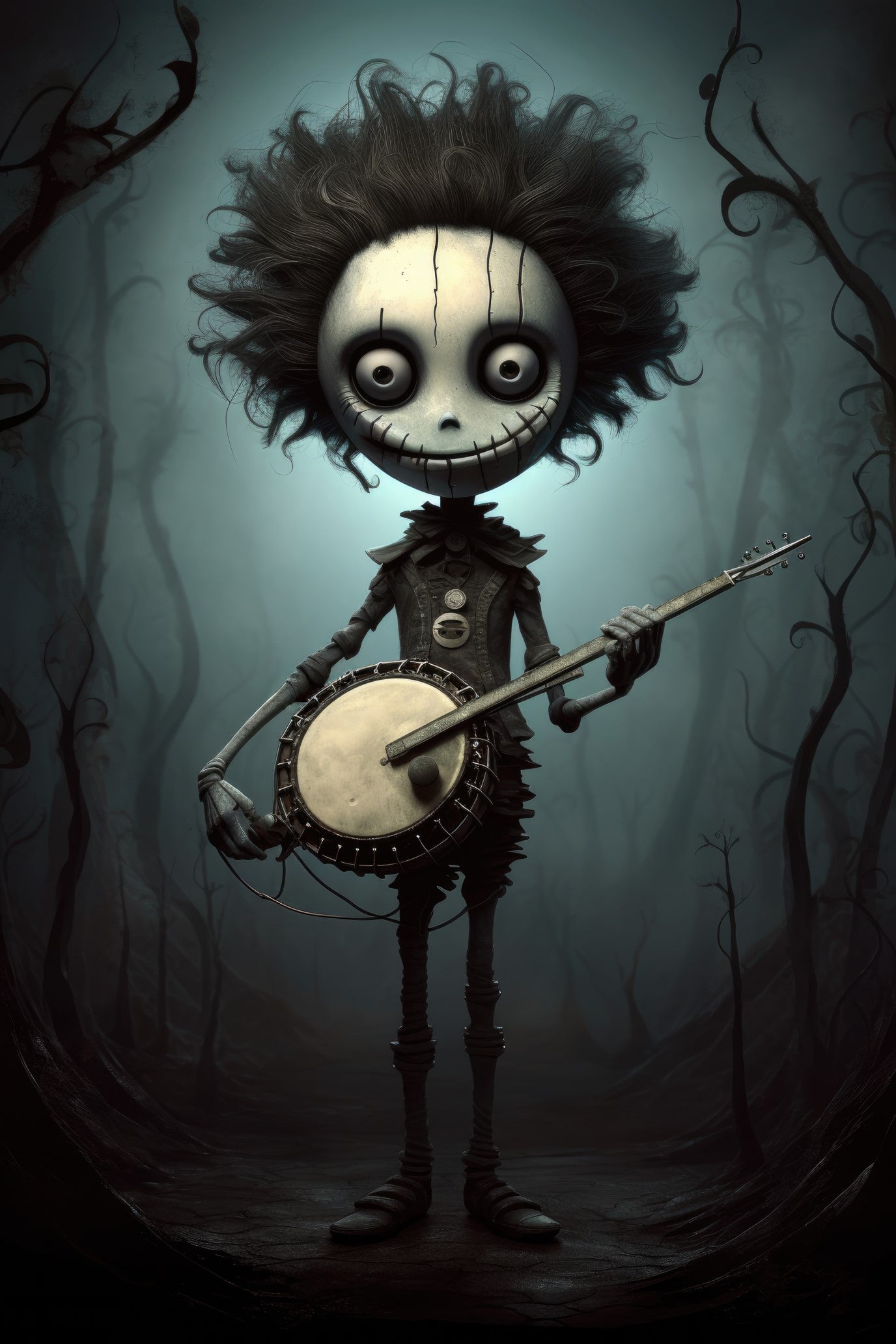 Character with tambourine 1 (paitakuva)