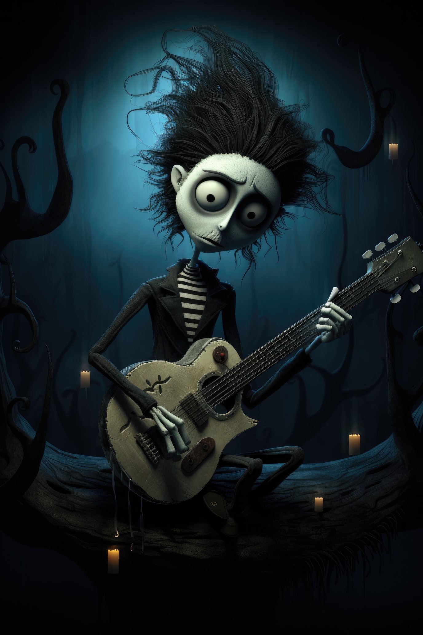 Character with tambura 1 (paitakuva)