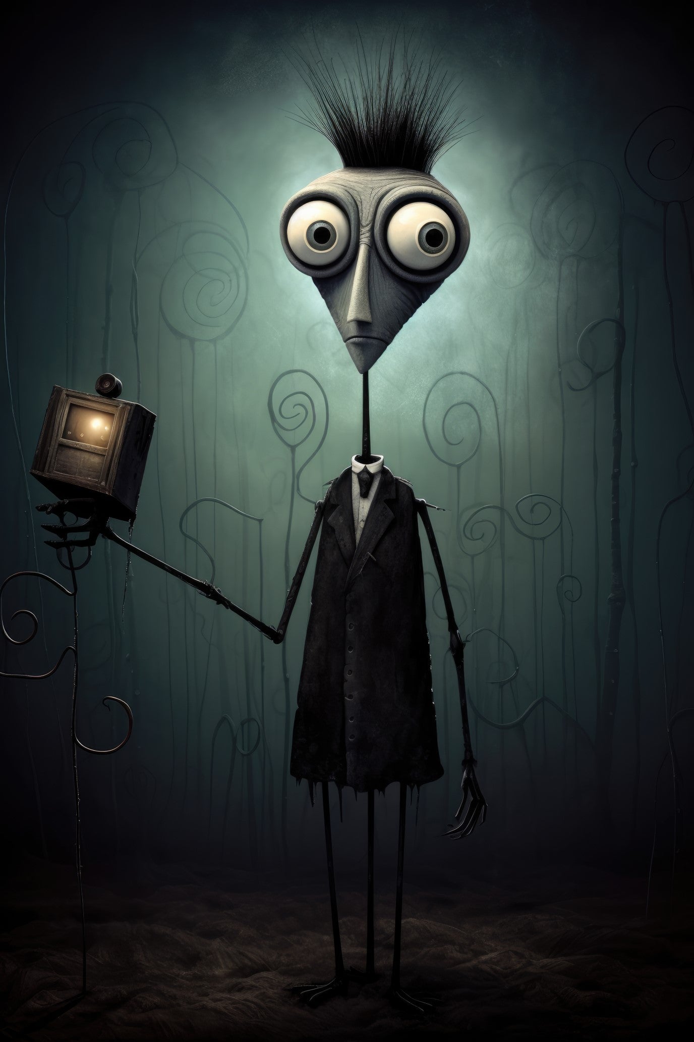 Character with theremin (paitakuva)