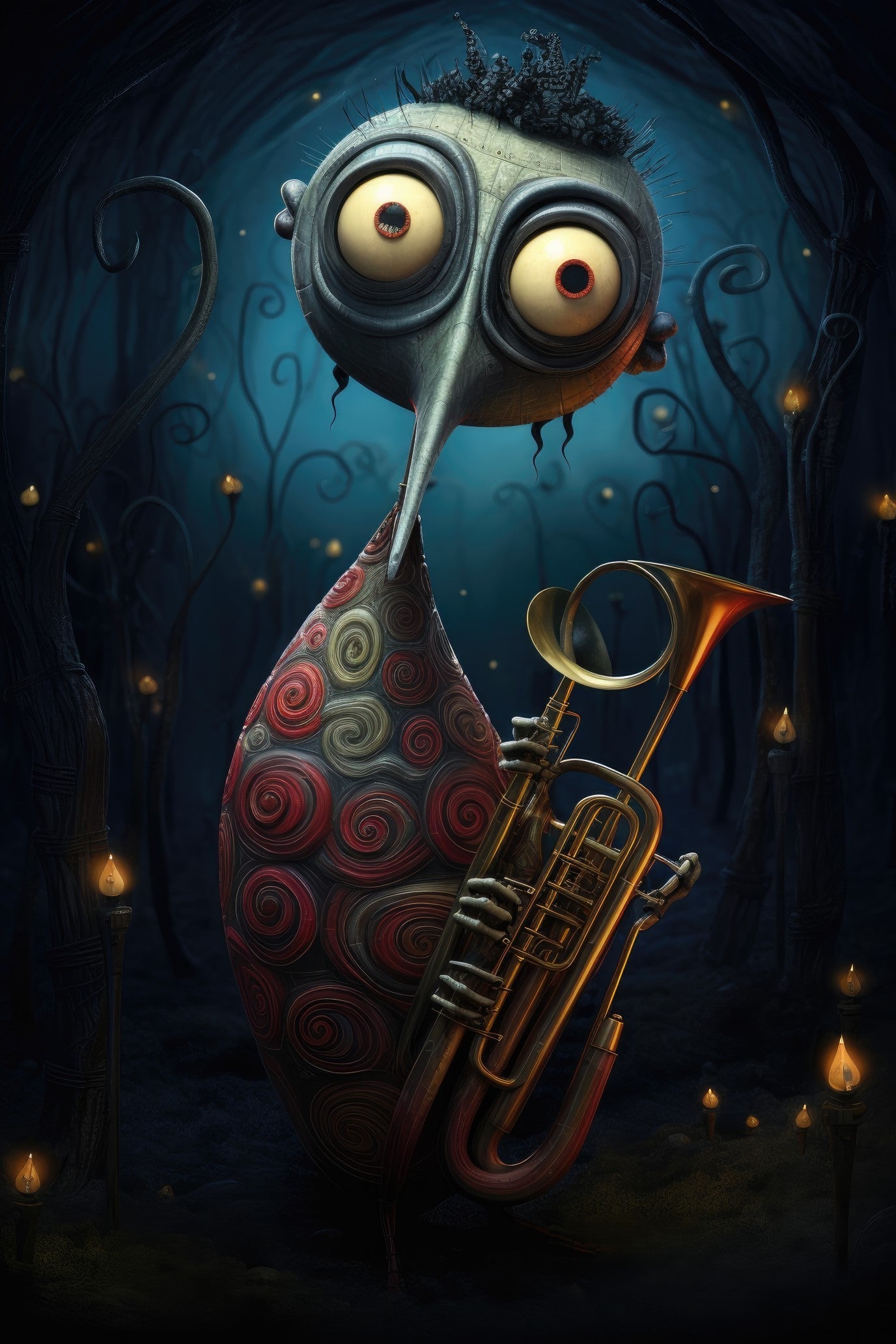 Character with tuba (paitakuva)