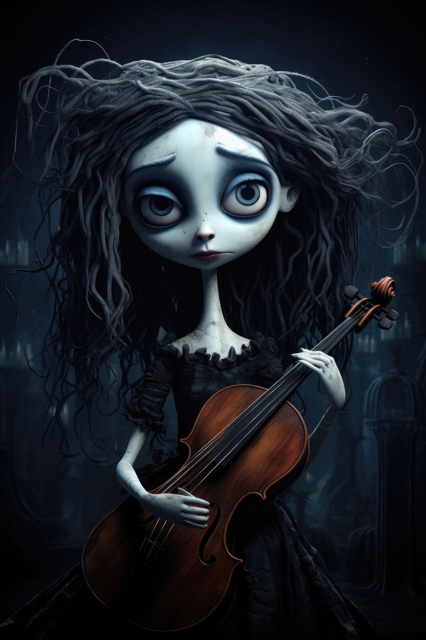 Character with viola 2 (paitakuva)