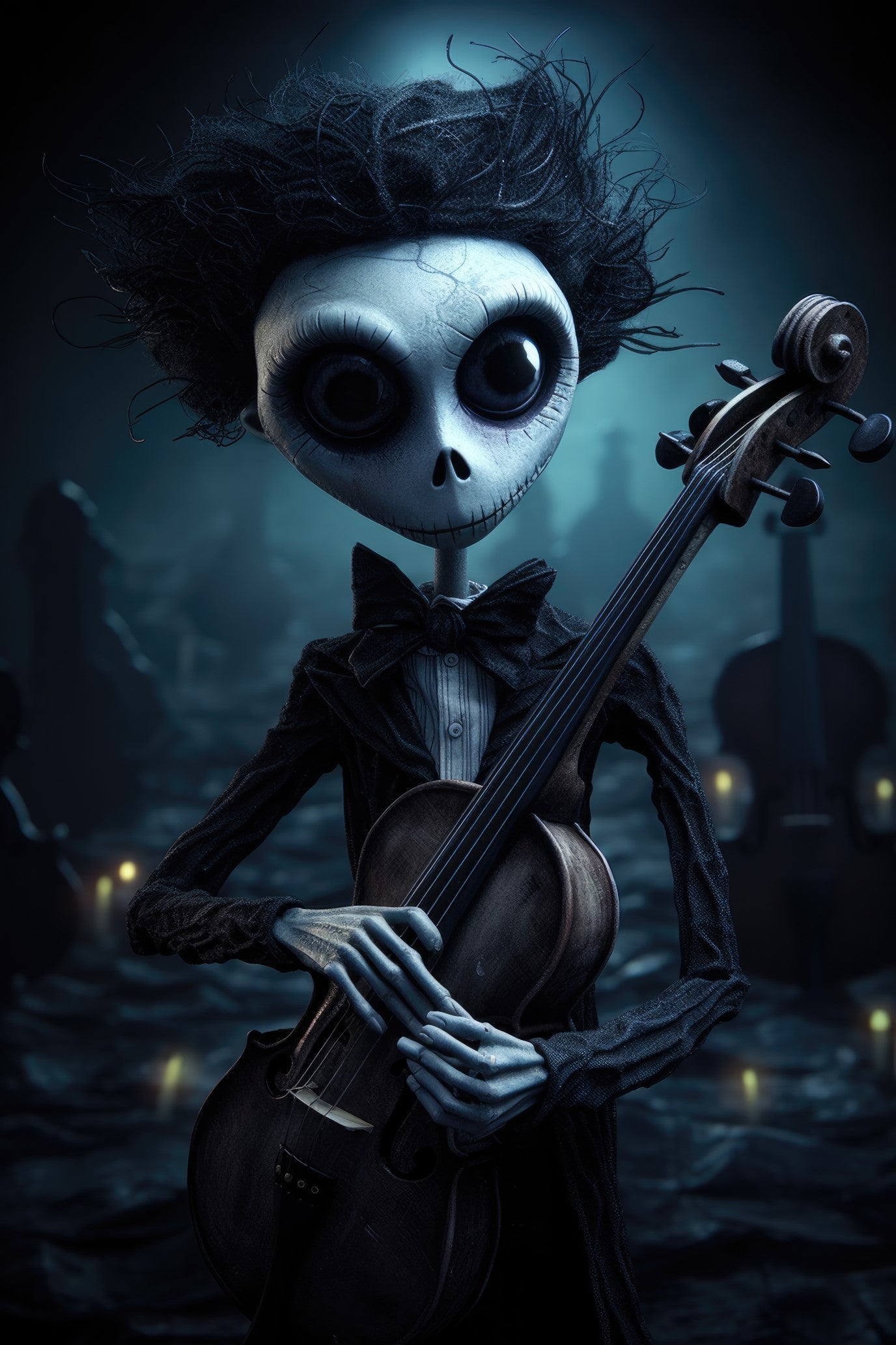 Character with violin 2 (paitakuva)