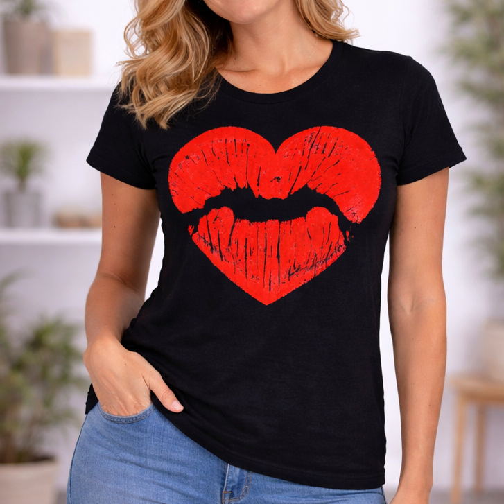 NAISTEN PAITA MUSTA - Loose Fit – SYDÄN HUULET (1415)