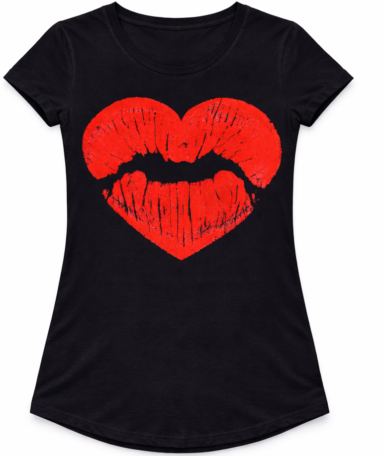 NAISTEN PAITA MUSTA - Loose Fit – SYDÄN HUULET (1415)