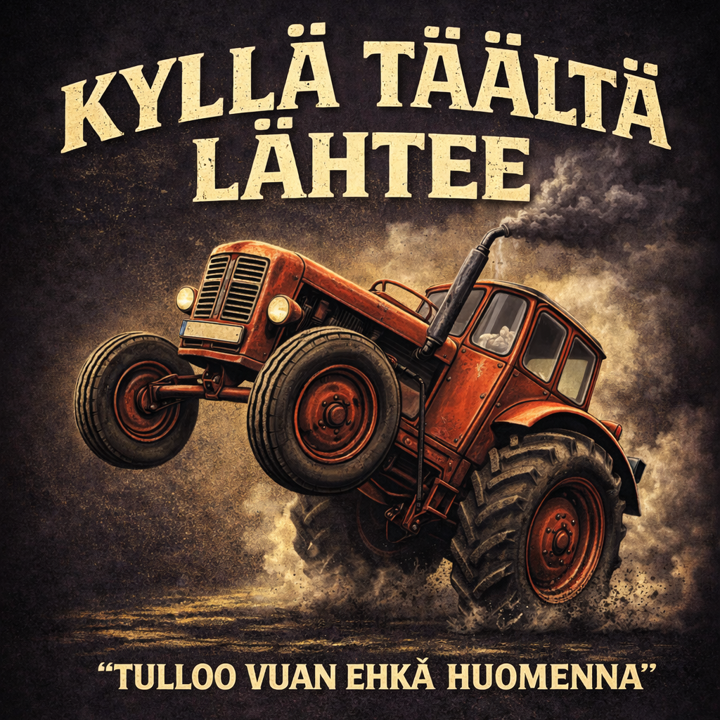 SAVOLAISTEN VAUHTI T-PAITA MUSTA - KYLLÄ TÄÄLTÄ LÄHTEE