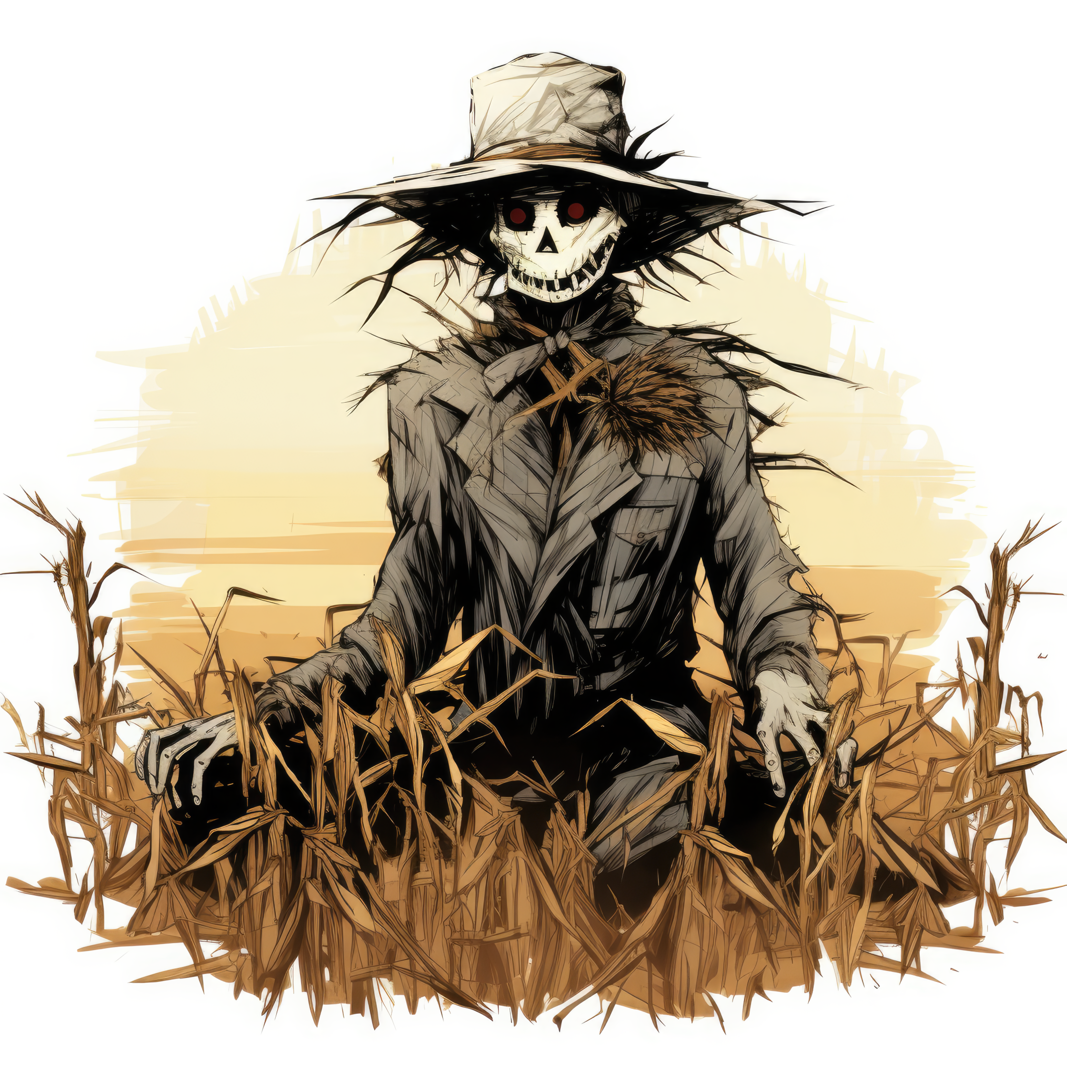Creepy scarecrow in a cornfield 3 (paitakuva)
