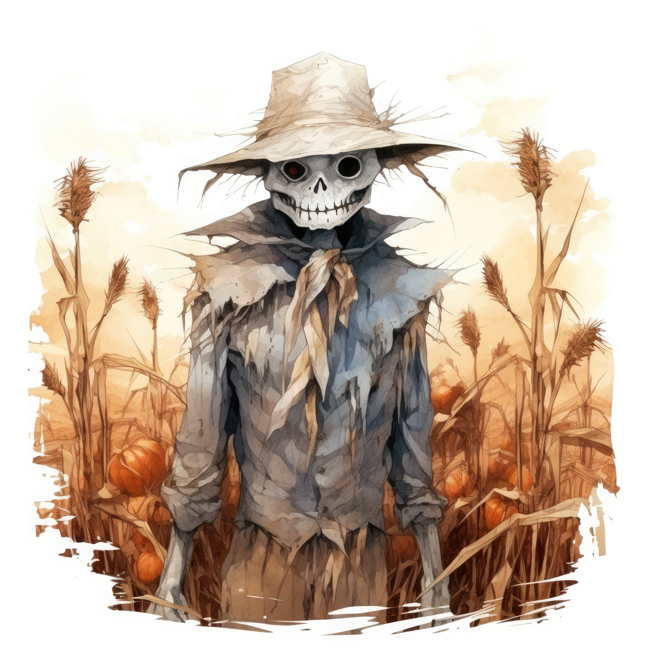 Creepy scarecrow in a cornfield (paitakuva)