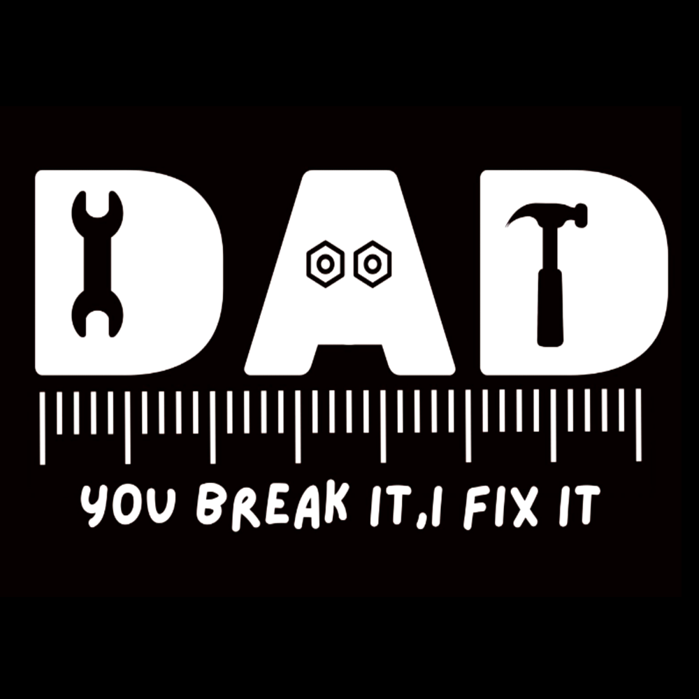 T-PAITA MUSTA - FIX IT DAD (00 2554)