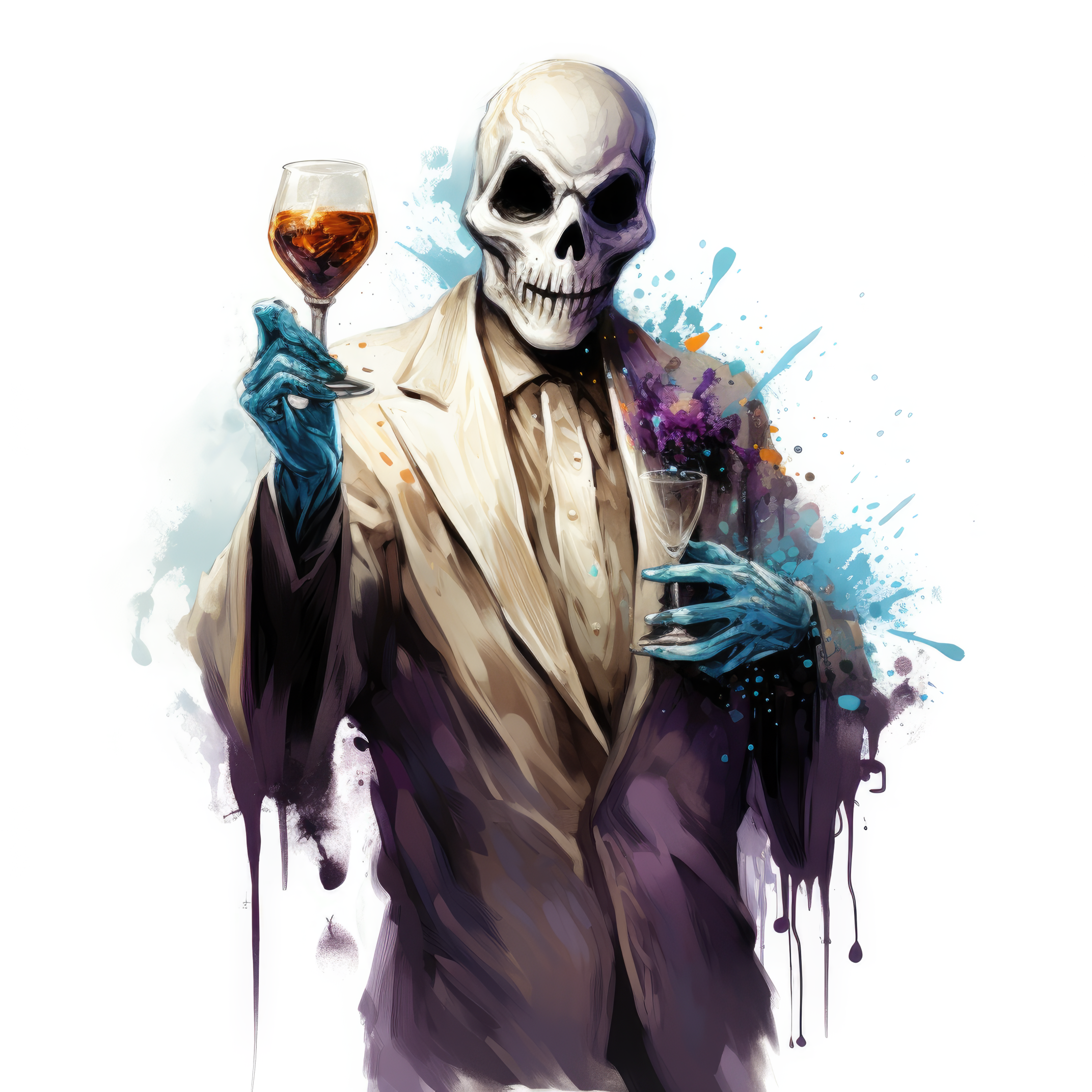 Ghost holding a glass of wine 1 (paitakuva)