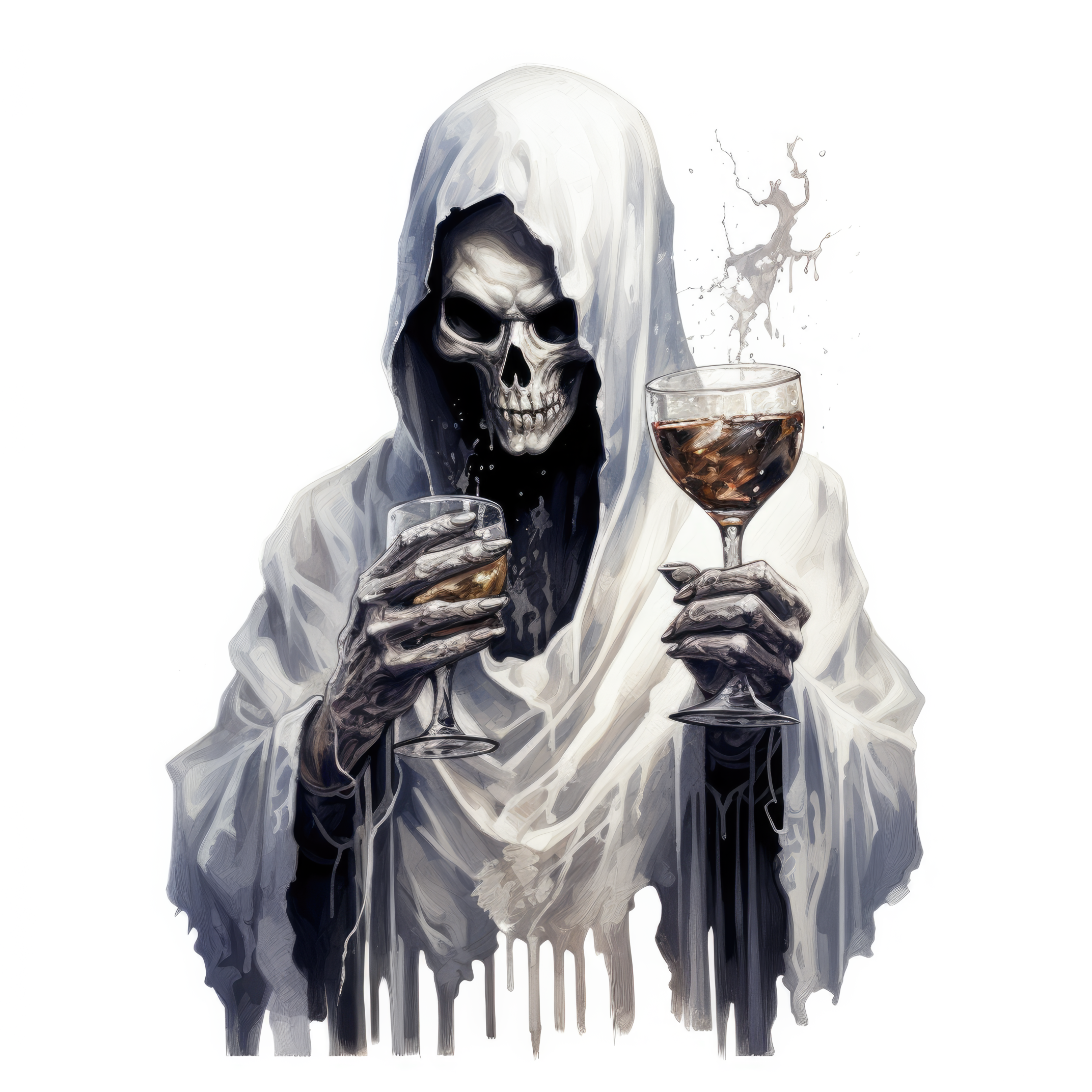 Ghost holding a glass of wine 2 (paitakuva)