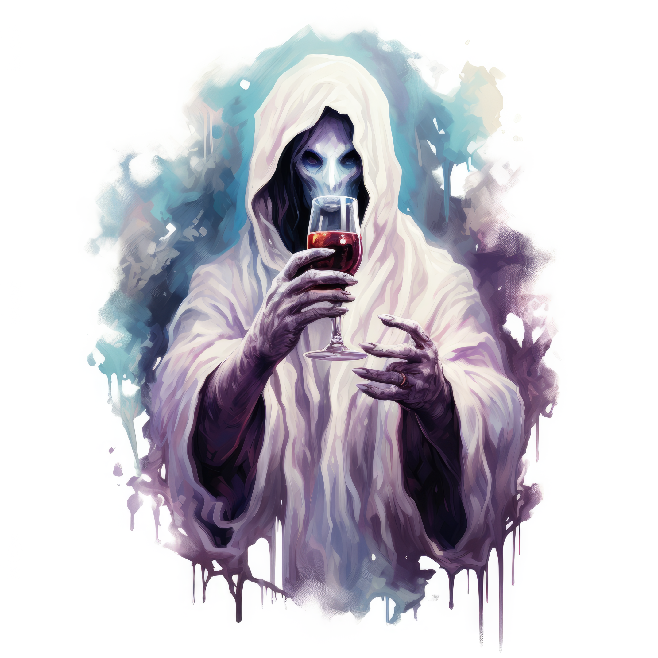 Ghost holding a glass of wine 3 (paitakuva)