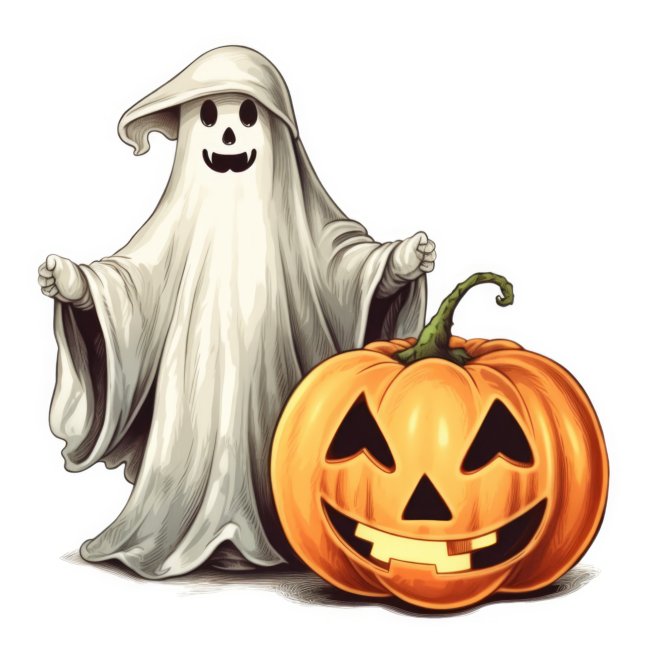 Ghost with pumpkin magical 10 (paitakuva)