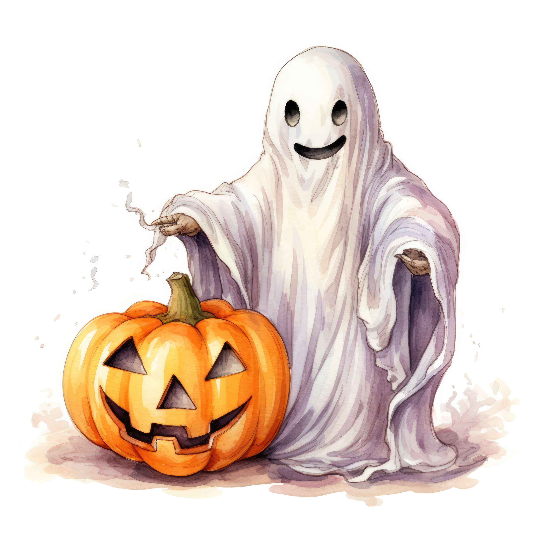 Ghost with pumpkin magical 14 (paitakuva)