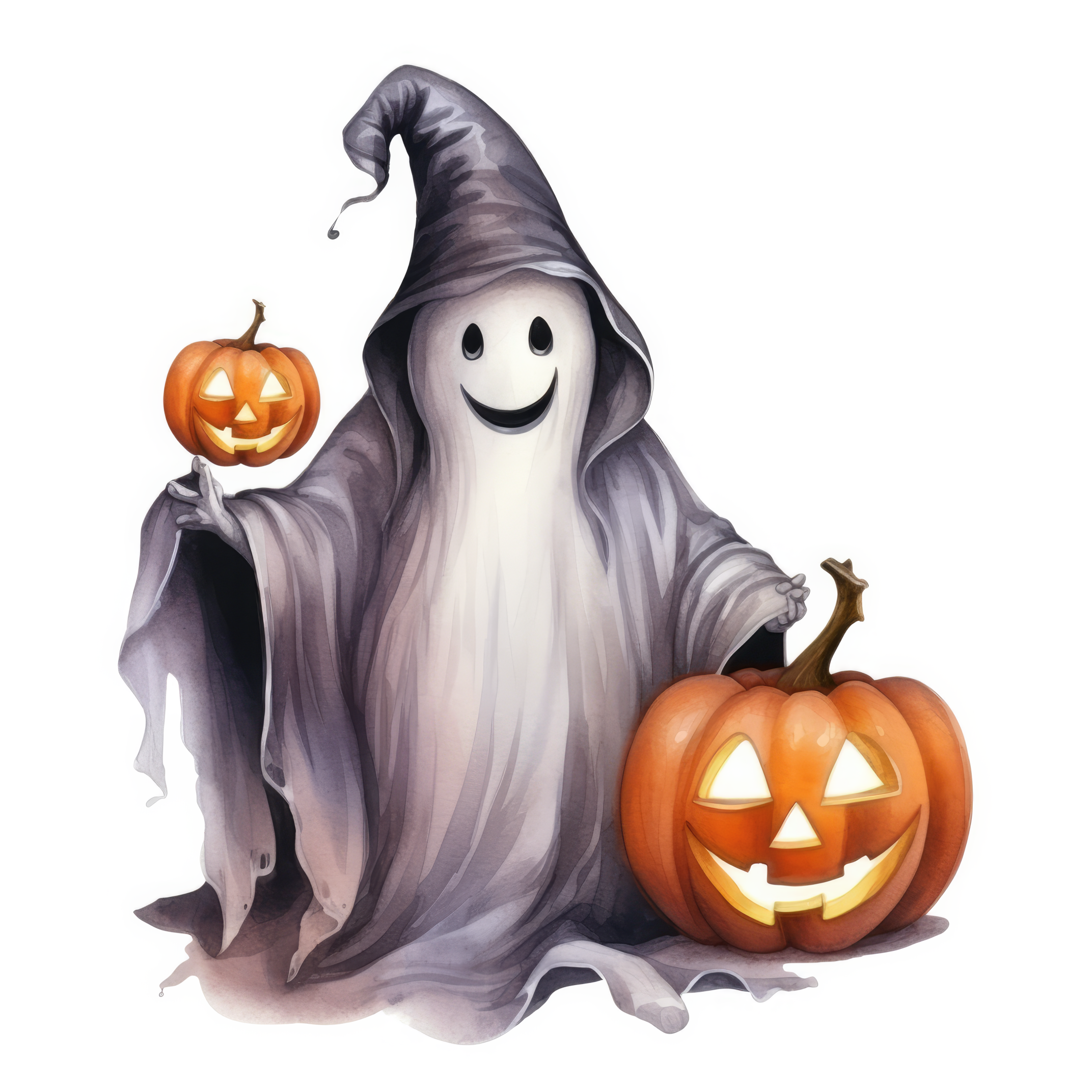 Ghost with pumpkin magical 1 (paitakuva)