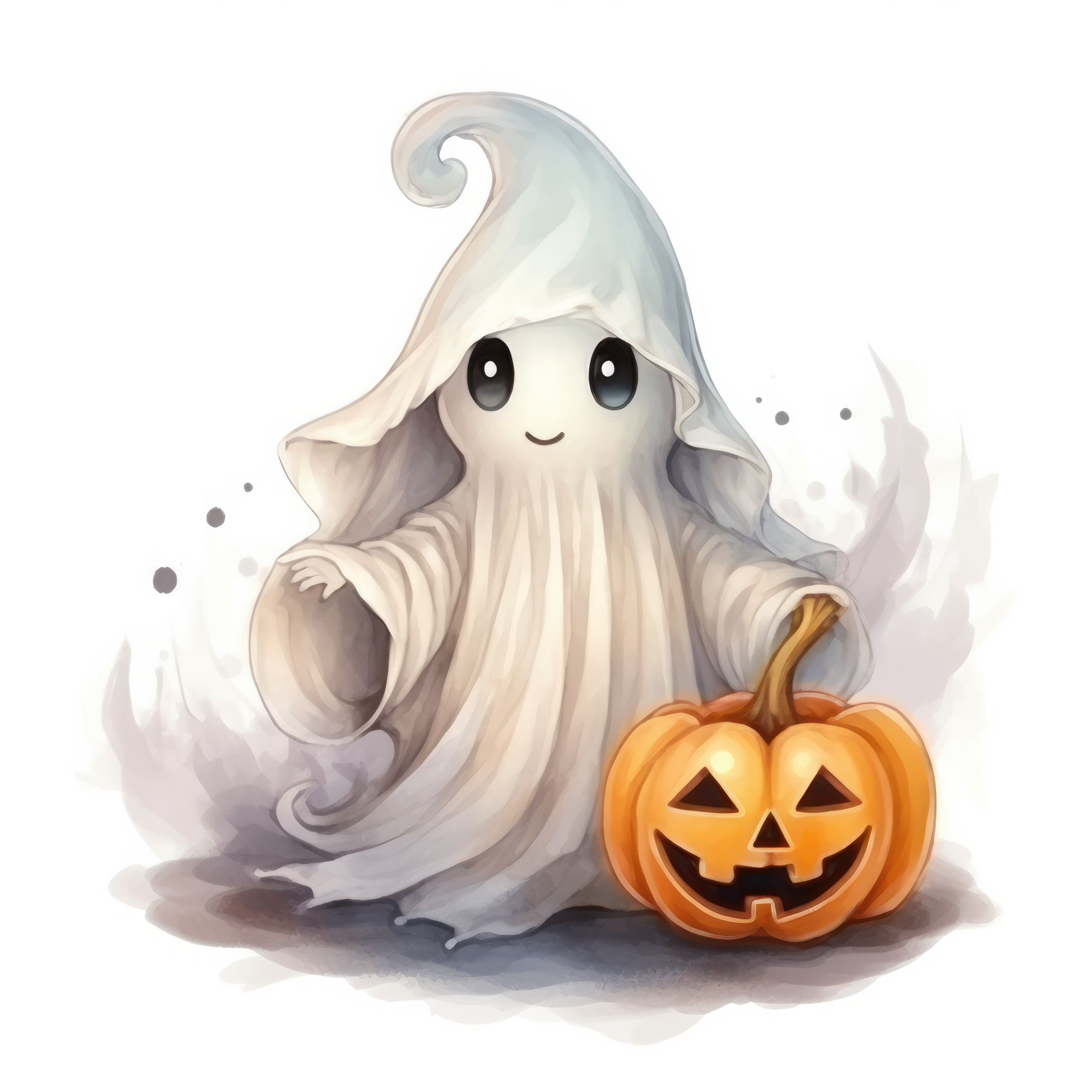 Ghost with pumpkin magical 4 (paitakuva)