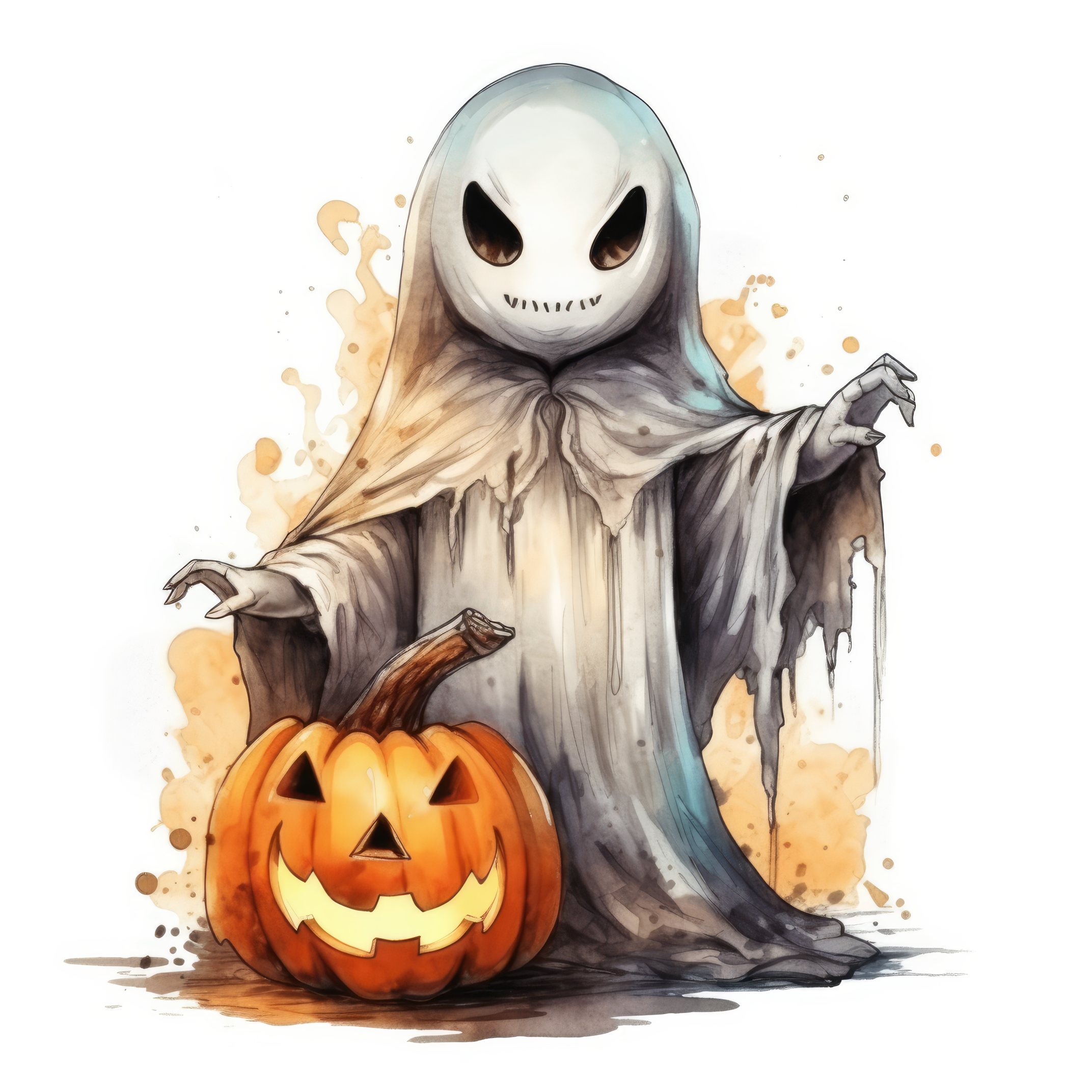 Ghost with pumpkin magical 5 (paitakuva)