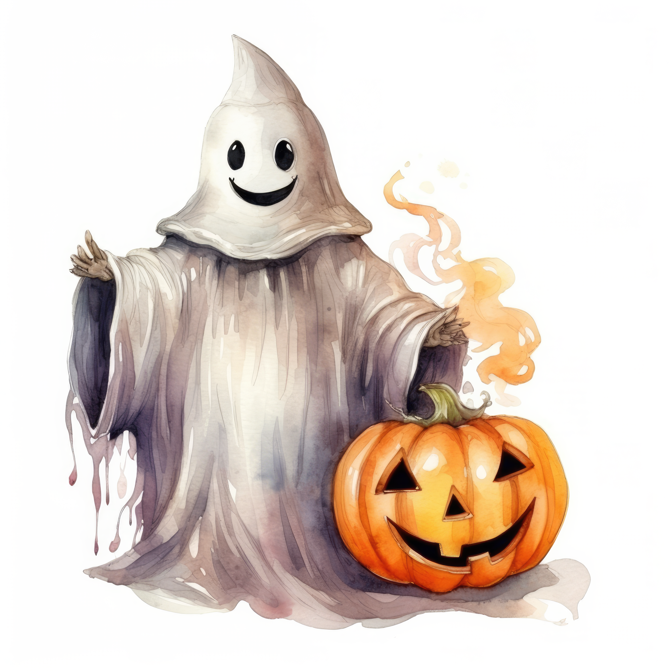 Ghost with pumpkin magical (paitakuva)