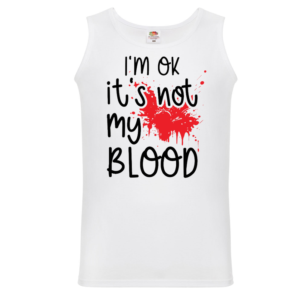 HIHATON T-PAITA VALKOINEN - NOT MY BLOOD (3075)