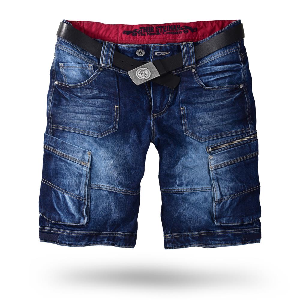 THOR STEINAR - Farkkushortsit - shorts Reinfried DENIM DARK USED