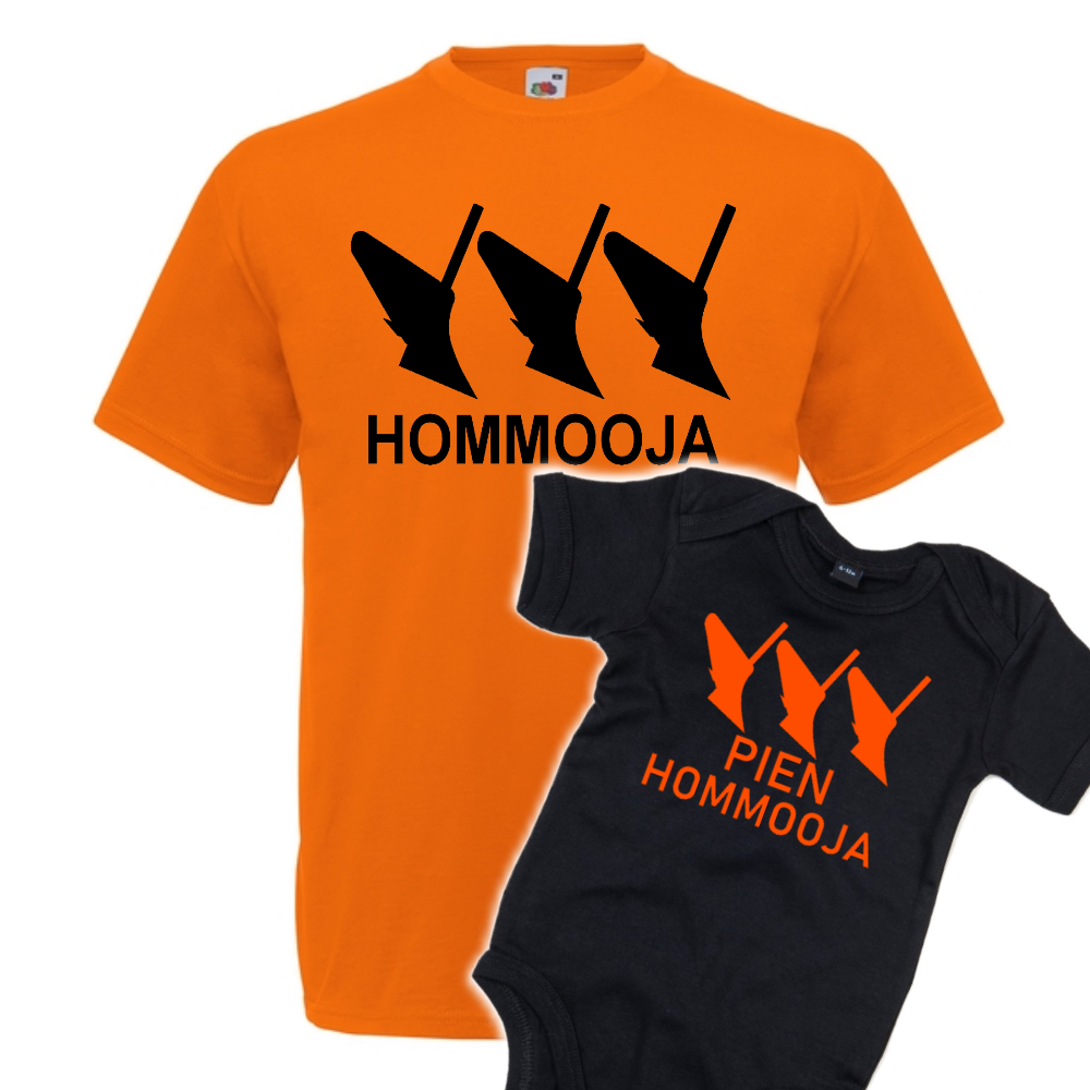 MIESTEN T-PAITA + VAUVAN BODY hommooja (00 80)