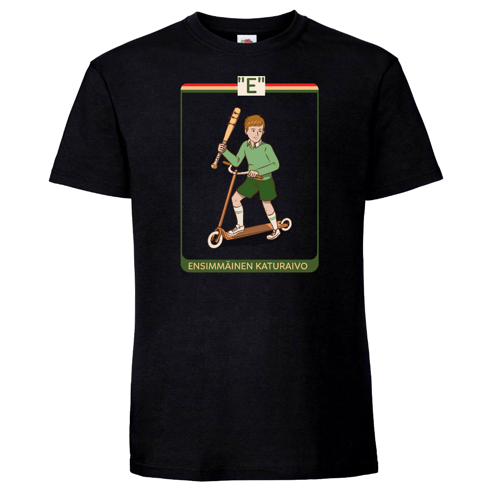 T-PAITA MUSTA - ENSIMMÄINEN KATURAIVO (00 2729)