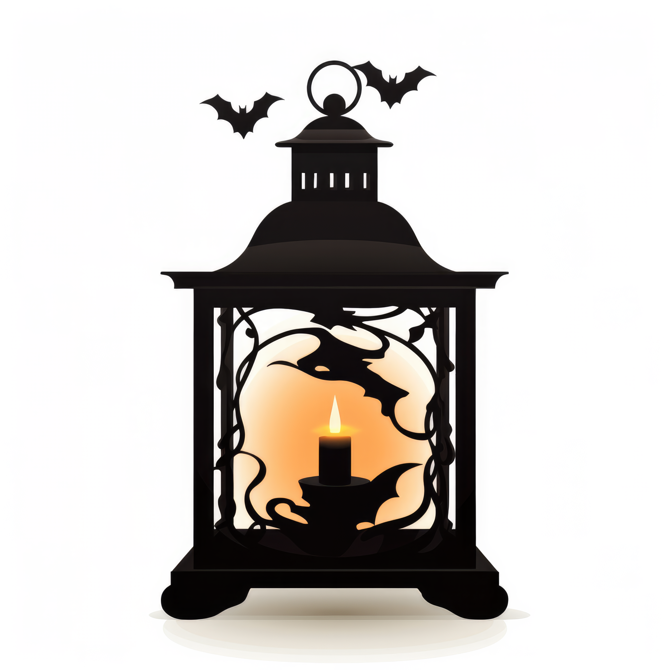 Halloween lantern with bat silhouette 1 (paitakuva)