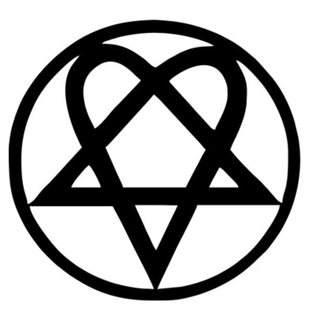 HIM - BW heartagram kangasmerkki