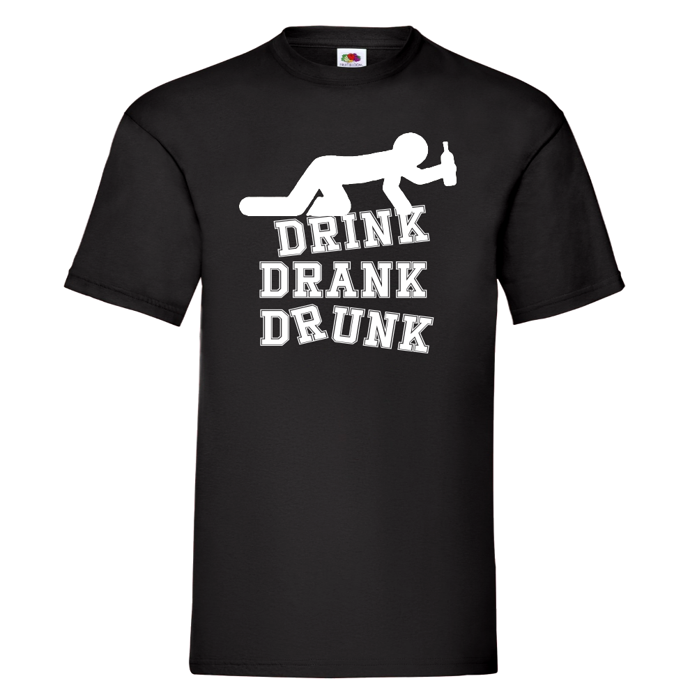 T-PAITA MUSTA - DRINK DRANK DRUNK - KAMALA LUONNE (2881)