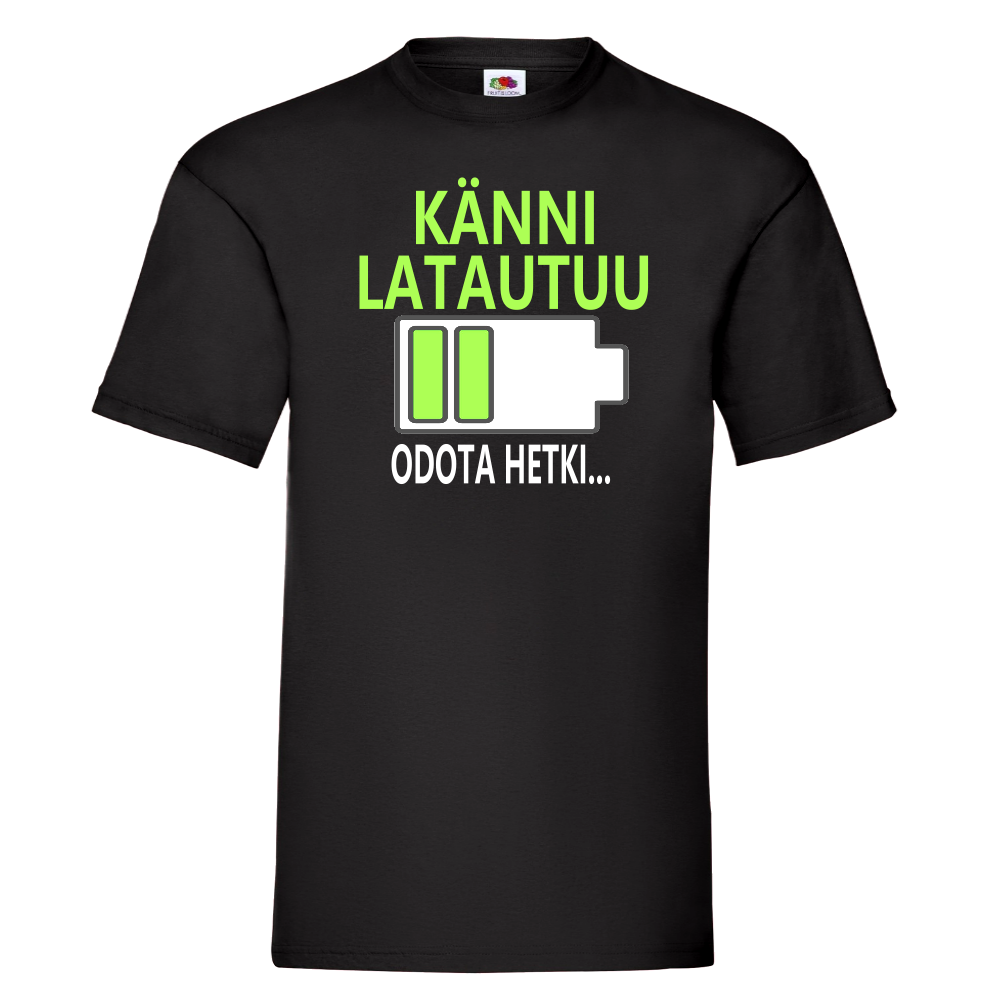 T-PAITA MUSTA - KÄNNI LATAUTUU - KAMALA LUONNE (2882)
