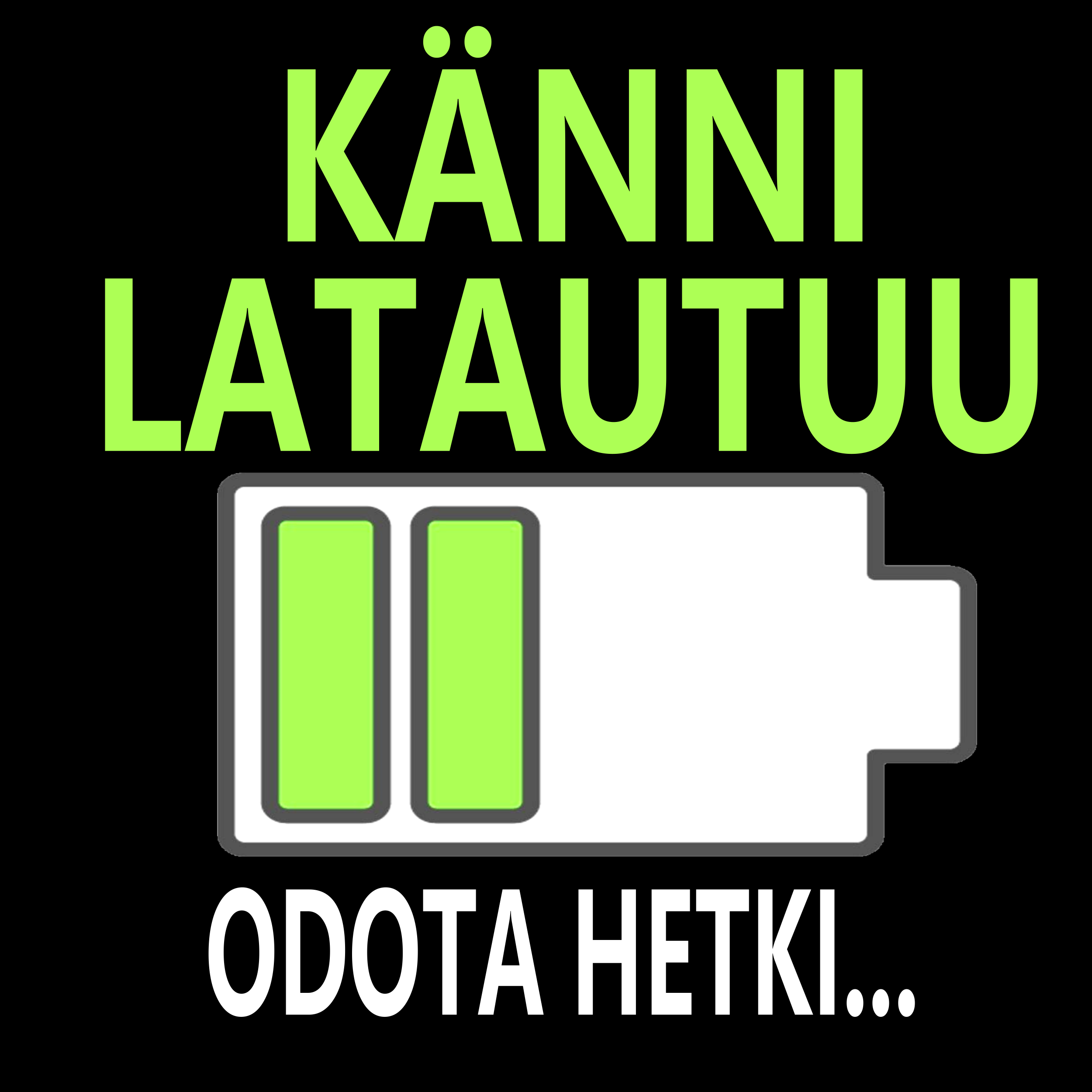 T-PAITA MUSTA - KÄNNI LATAUTUU - KAMALA LUONNE (2882)
