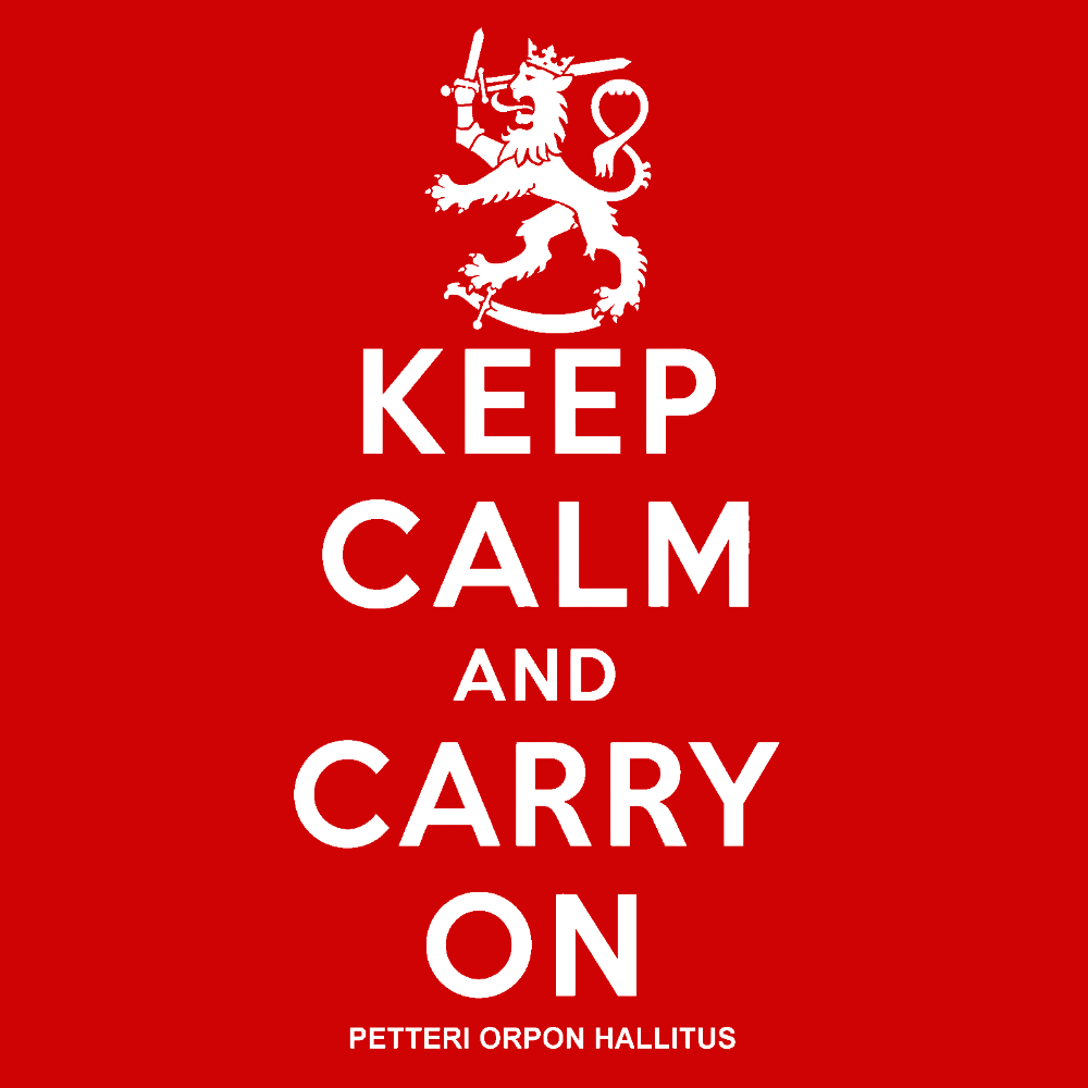 T-PAITA - KEEP CALM and CARRY ON PETTERI ORPON HALLITUS (00 843)