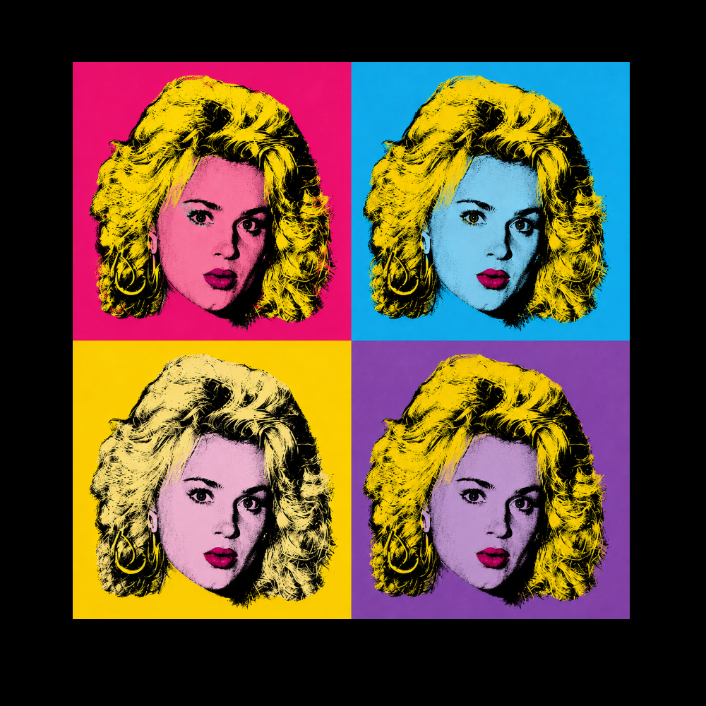 T-PAITA MUSTA - KIKKA POP ART (00 830)