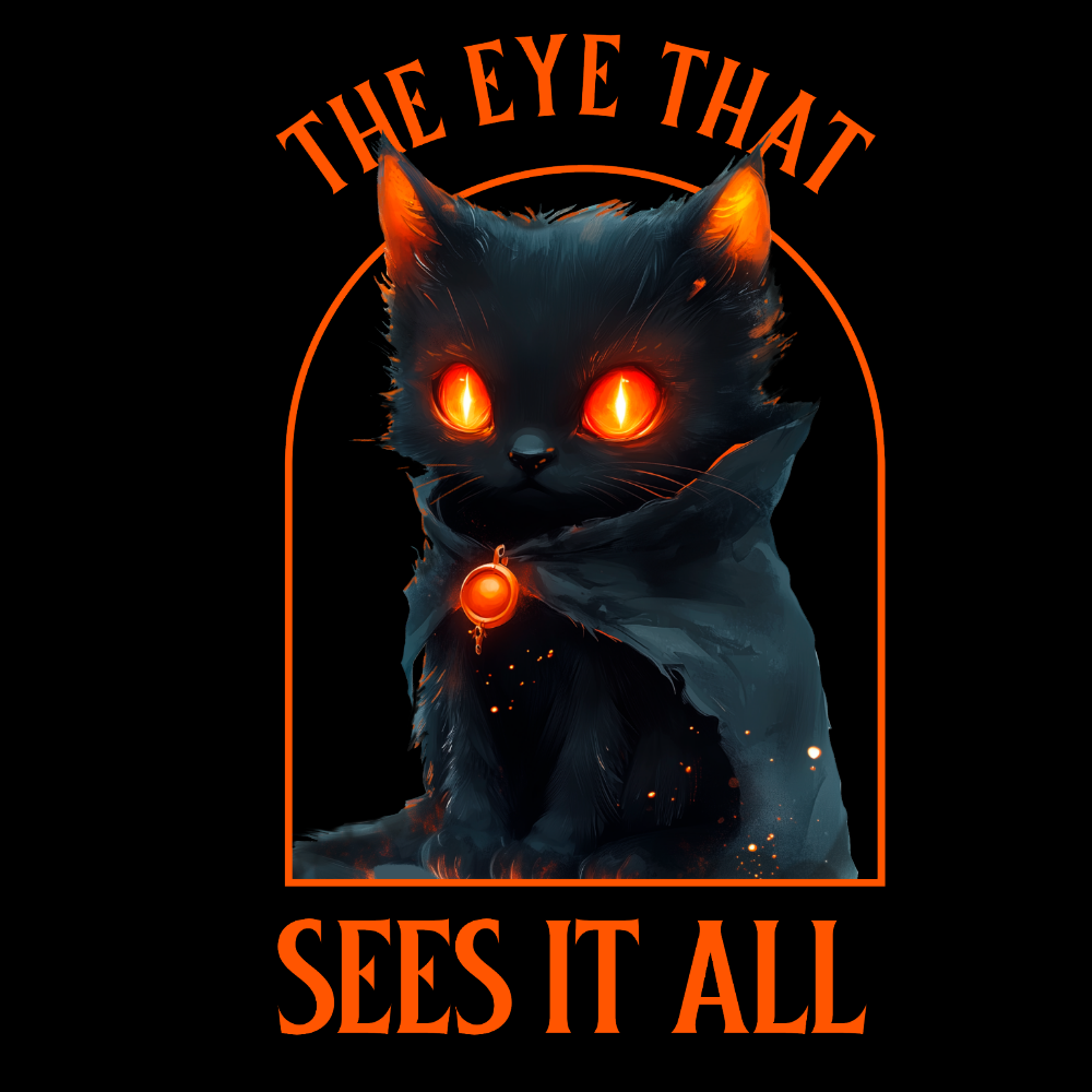 KISSALEFFA T-PAITA MUSTA - THE CAT OF THE RINGS (3017)