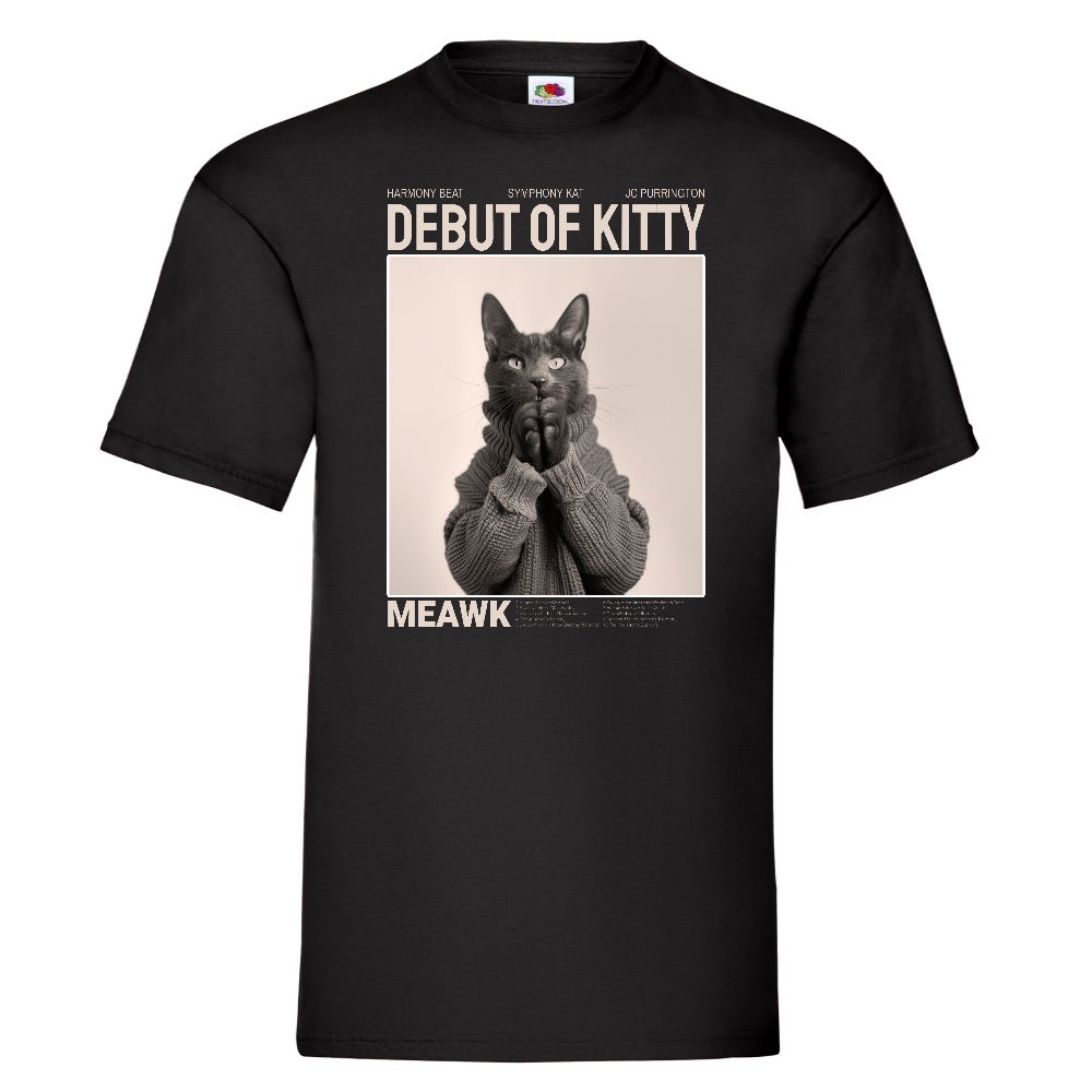 KISSABÄNDI T-PAITA MUSTA - DEBUT OF KITTY (2936)