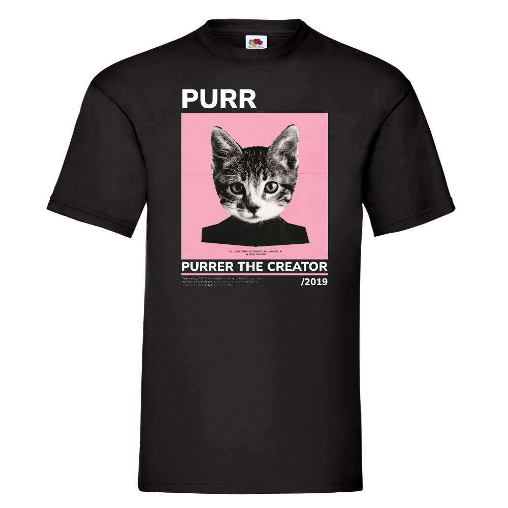 KISSABÄNDI T-PAITA MUSTA - PURR (2937)