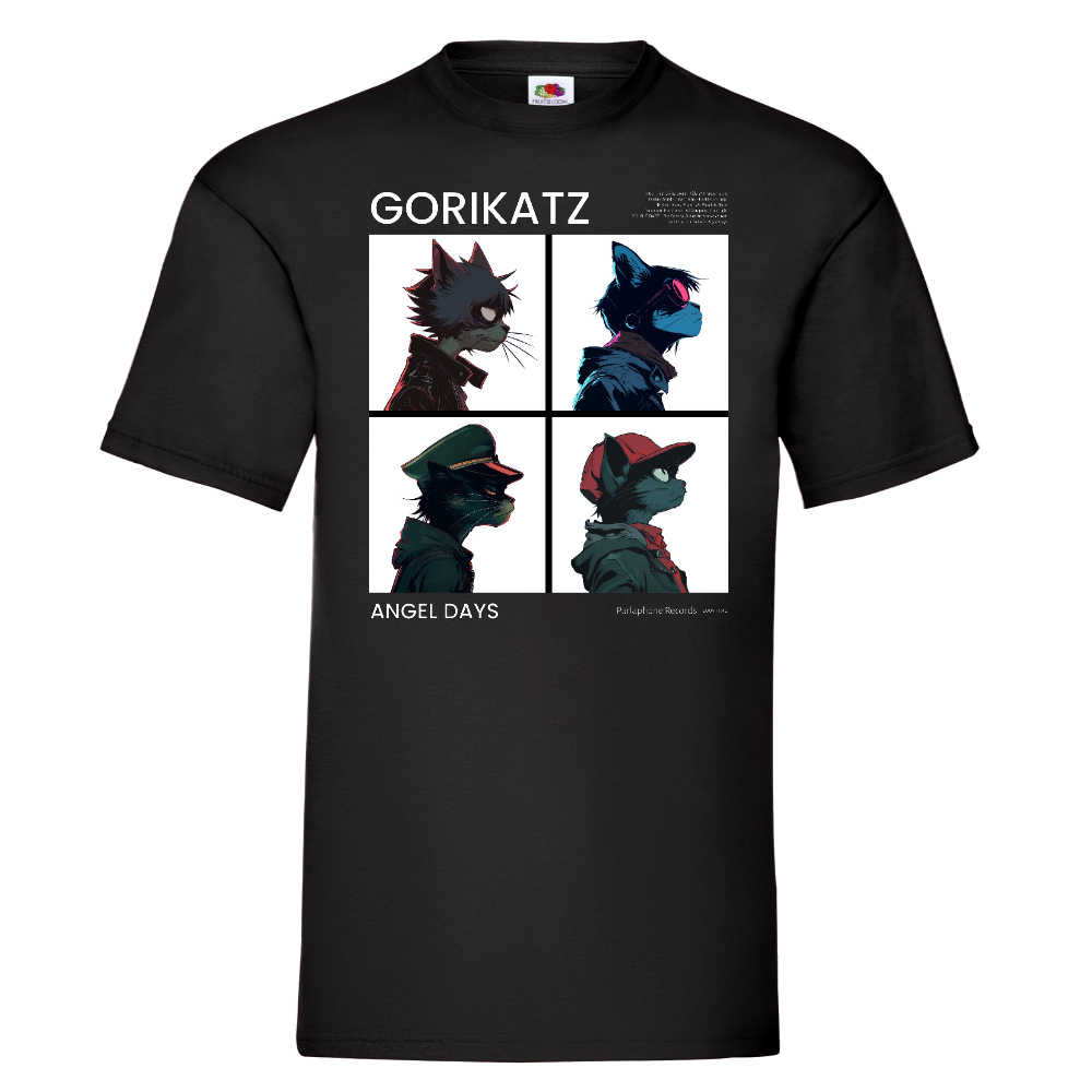KISSABÄNDI T-PAITA MUSTA - GORIKATZ (2942)