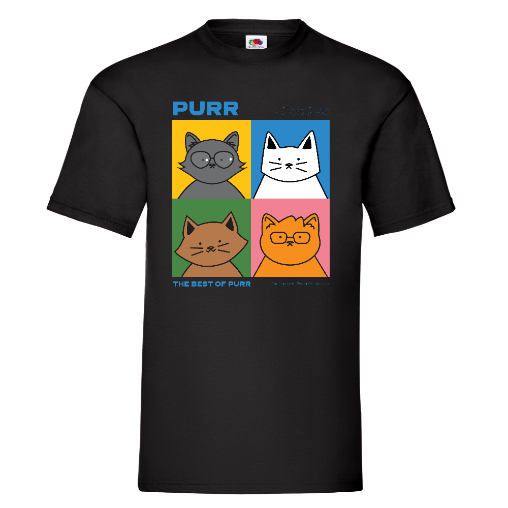 KISSABÄNDI T-PAITA MUSTA - PURR (2944)
