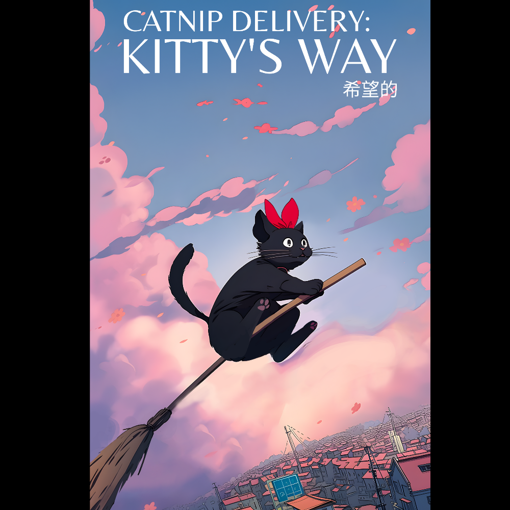 KISSALEFFA T-PAITA MUSTA - KITTY'S WAY (3237)