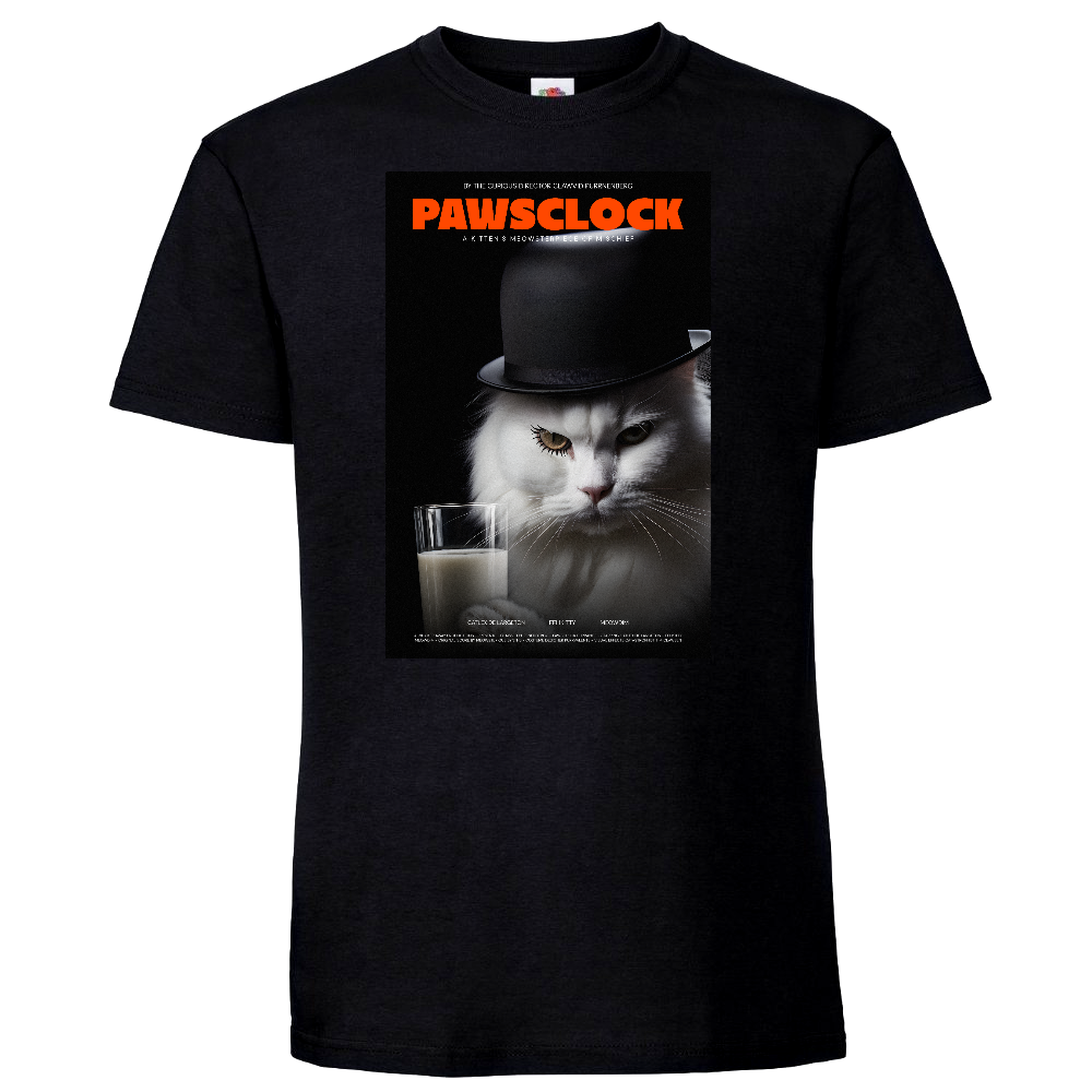 KISSALEFFA T-PAITA MUSTA - PAWSCLOCK (2749)