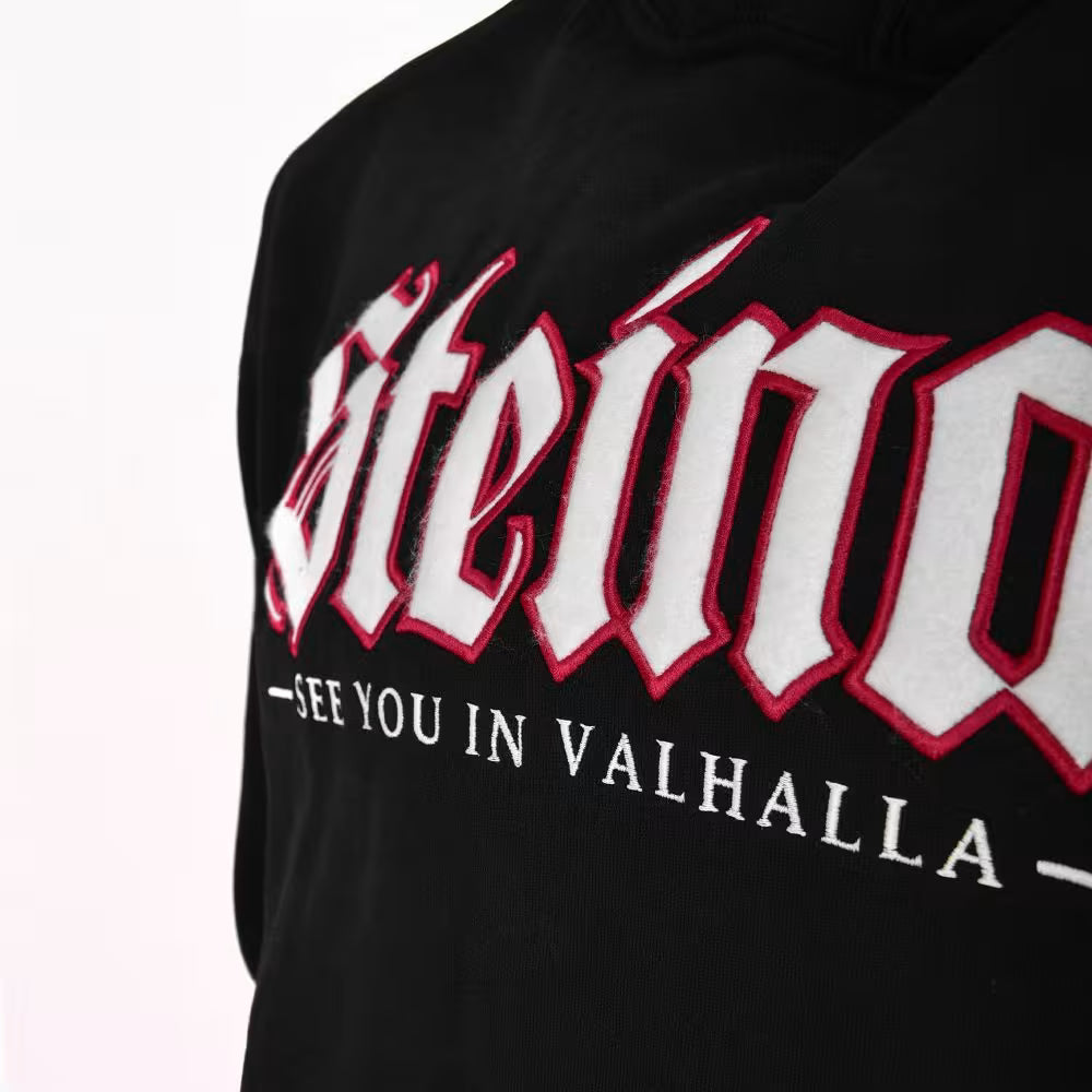 THOR STEINAR - Huppari musta - HOODED SWEATSHIRT SØFJELL
